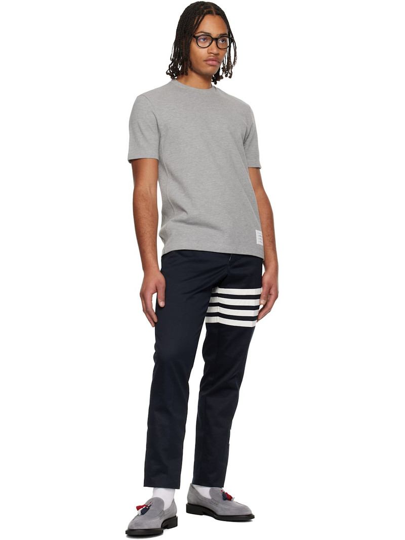 Thom Browne Gray Classic Pique 4-Bar T-shirt outlook