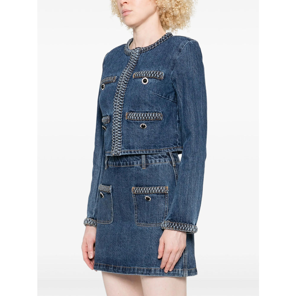 Self-Portrait Blue Jackets - Denim Jackets Women - 5