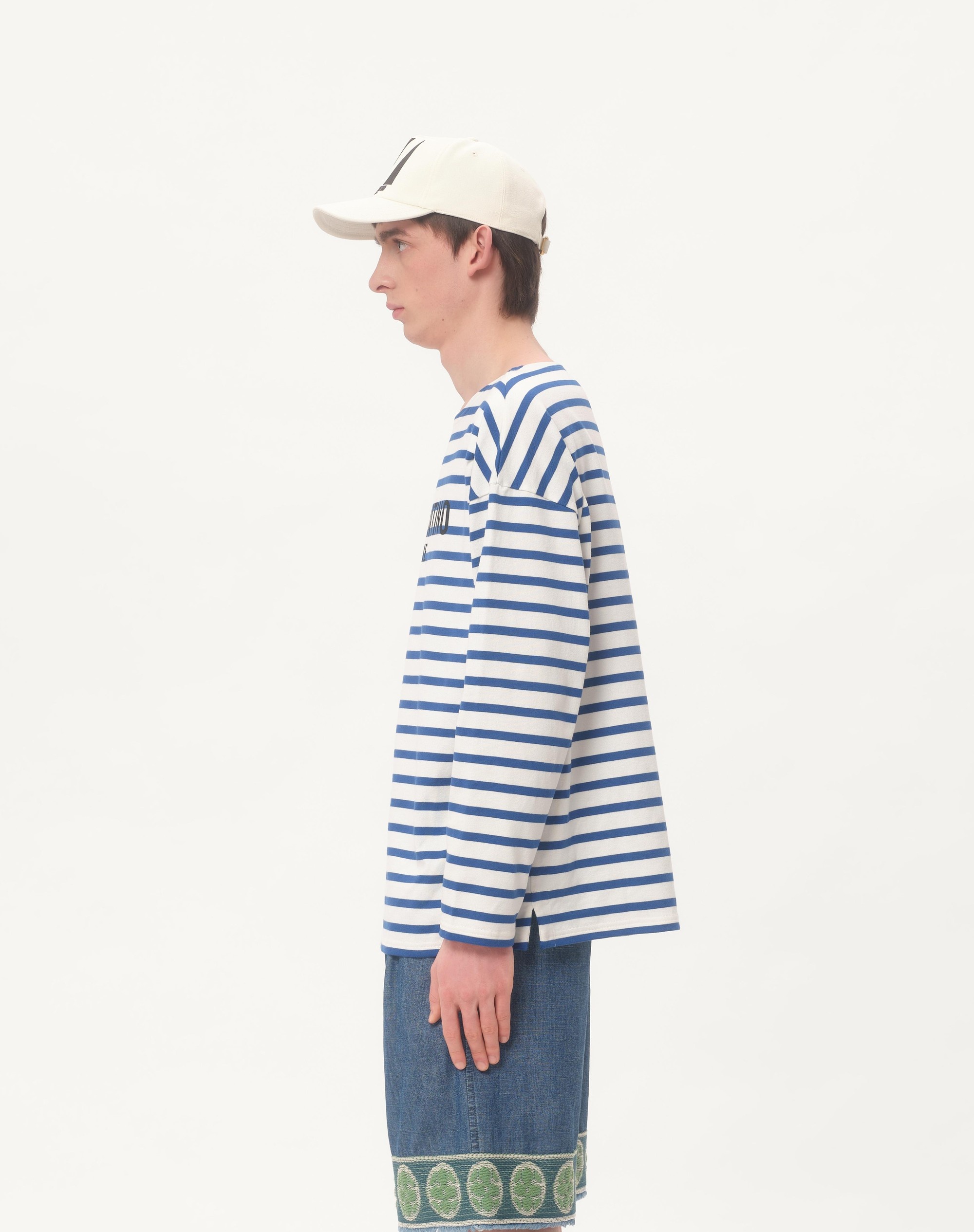 Valentino LONG-SLEEVED COTTON T-SHIRT WITH CHEZ VALENTINO
