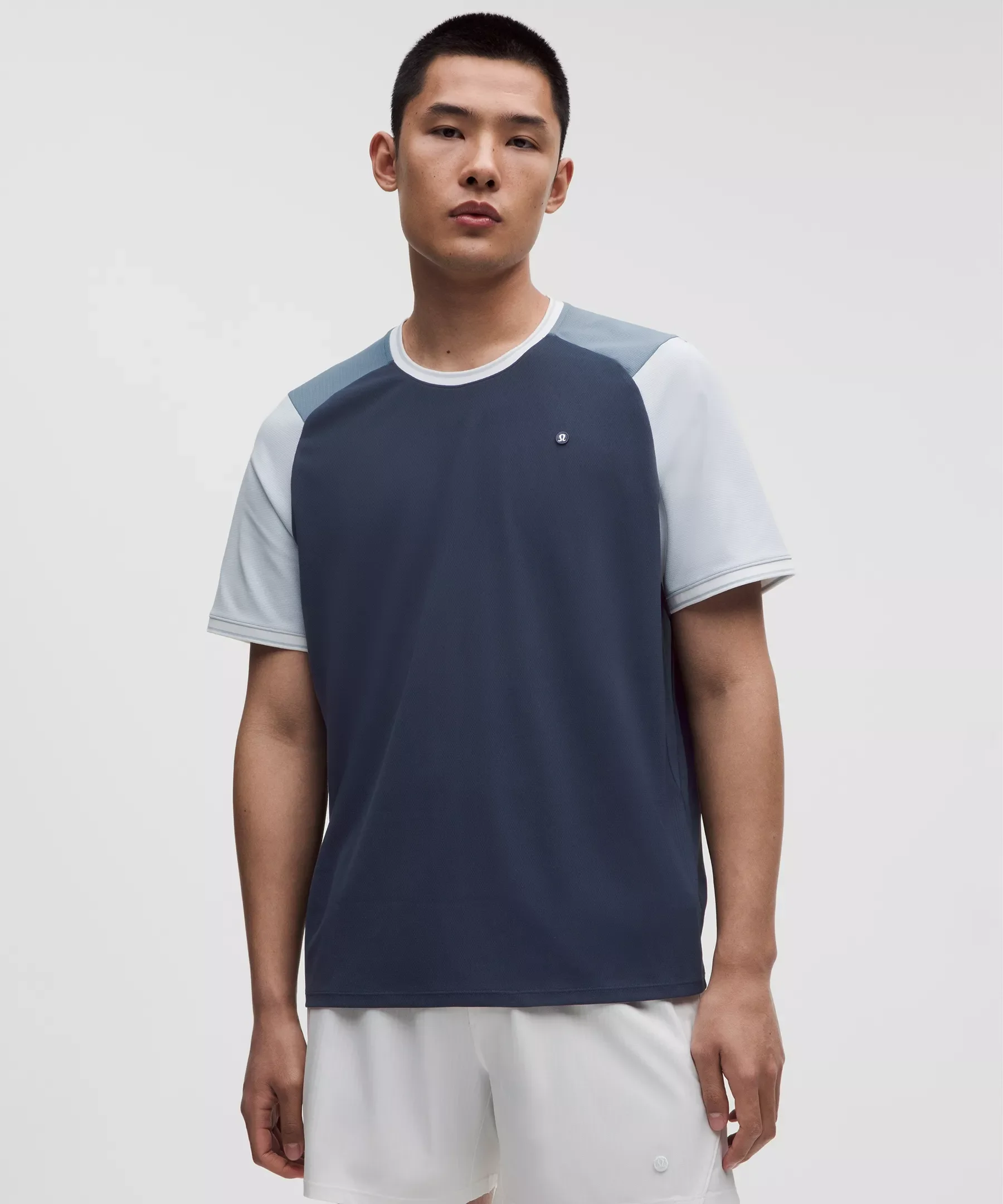 UV-Protective Textured Mesh Tennis Shirt - 1