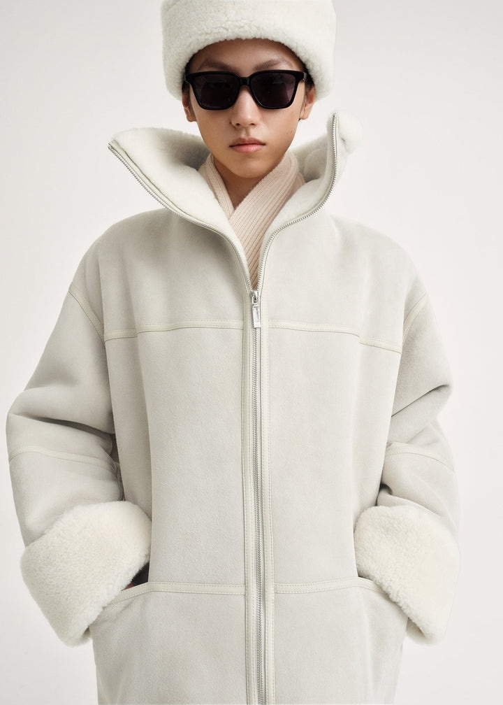 Signature shearling jacket macadamia - 4