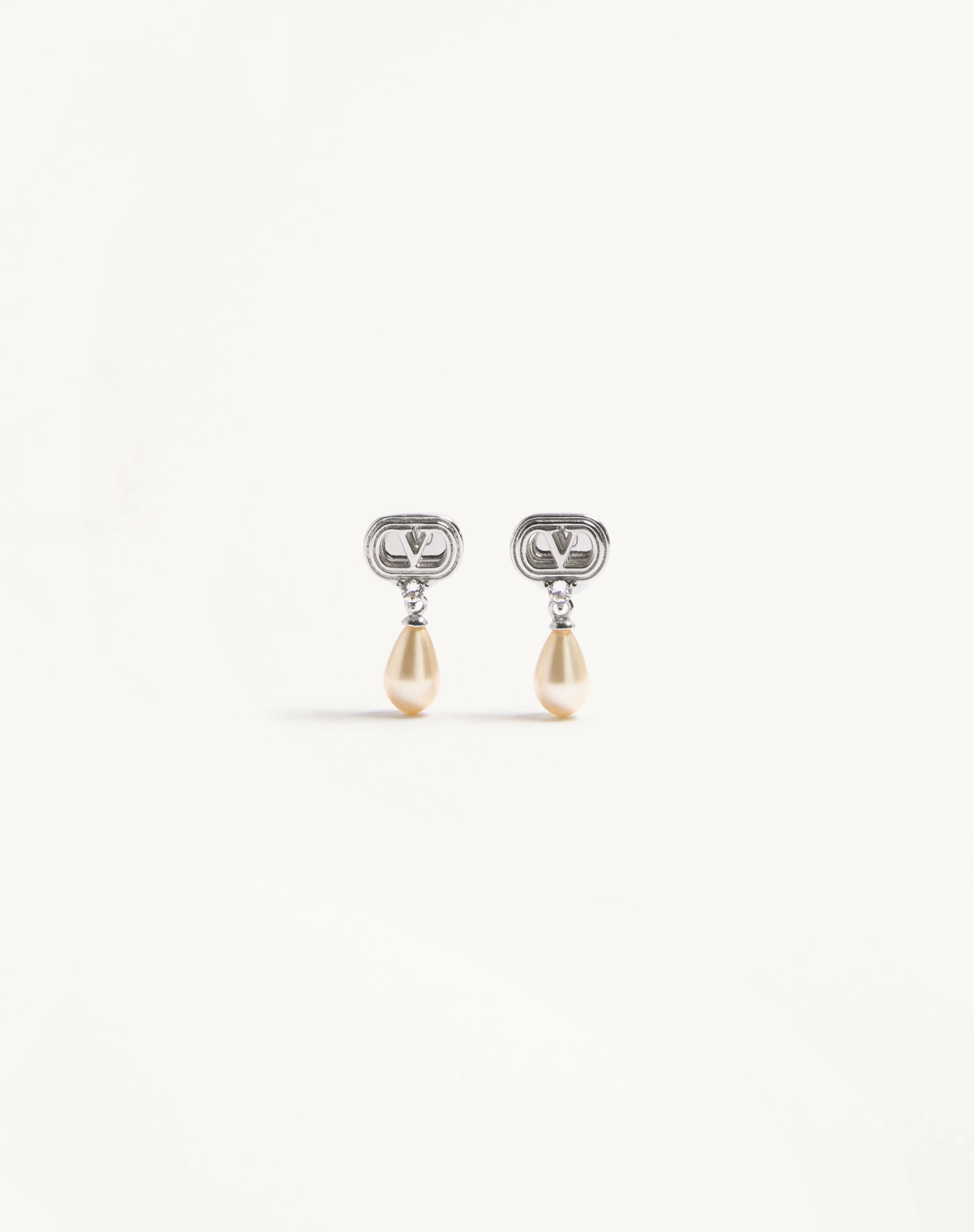 OVALETTE EARRINGS IN METAL, PEARLS AND SWAROVSKI® CRYSTALS - 1