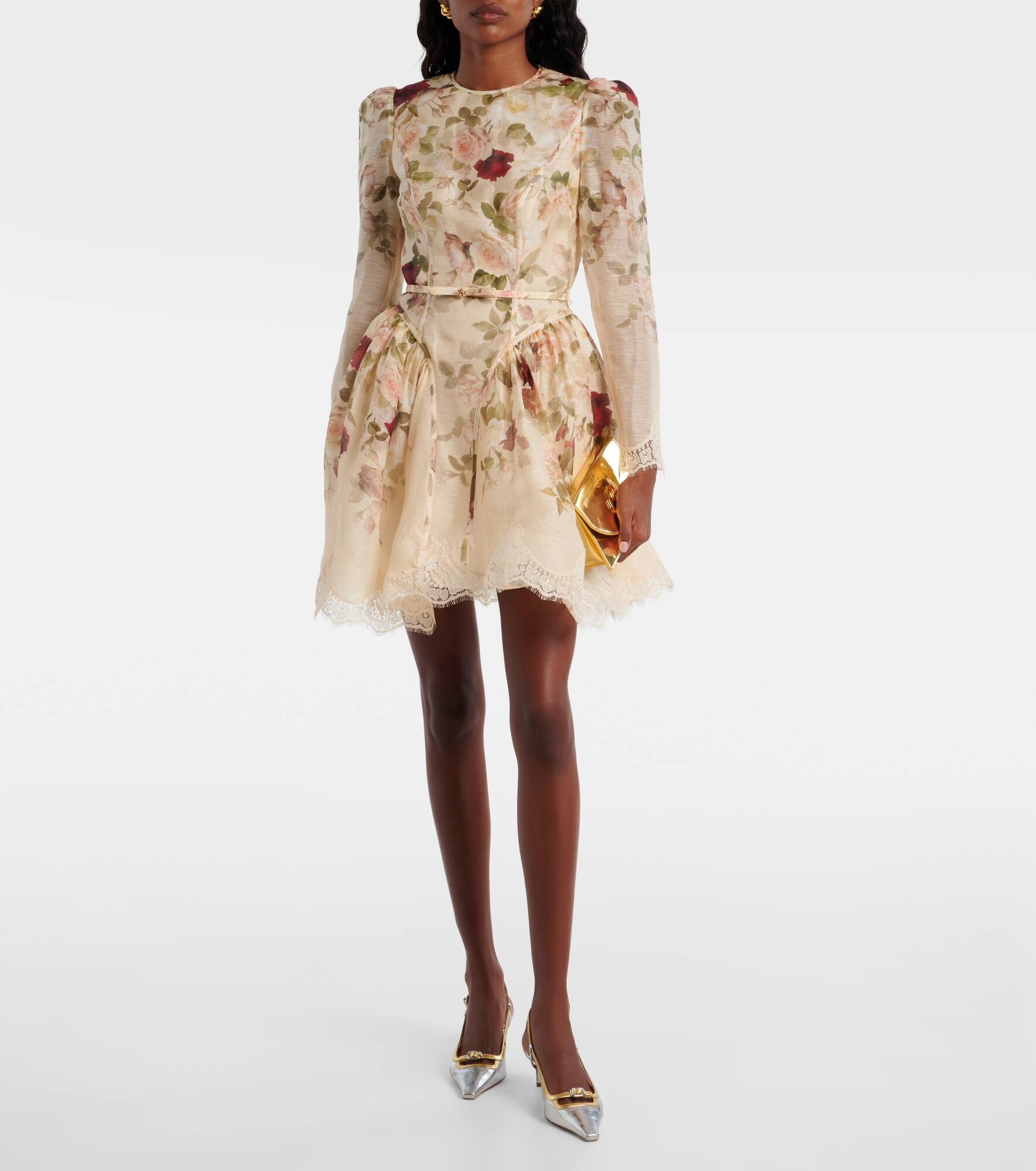 Hypnotic floral linen and silk minidress - 2