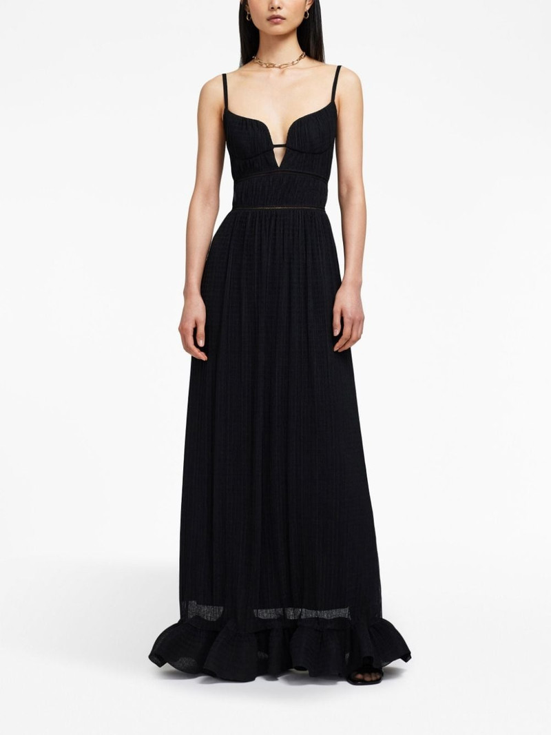 SIMKHAI Maude plissÃ©-effect maxi dress outlook