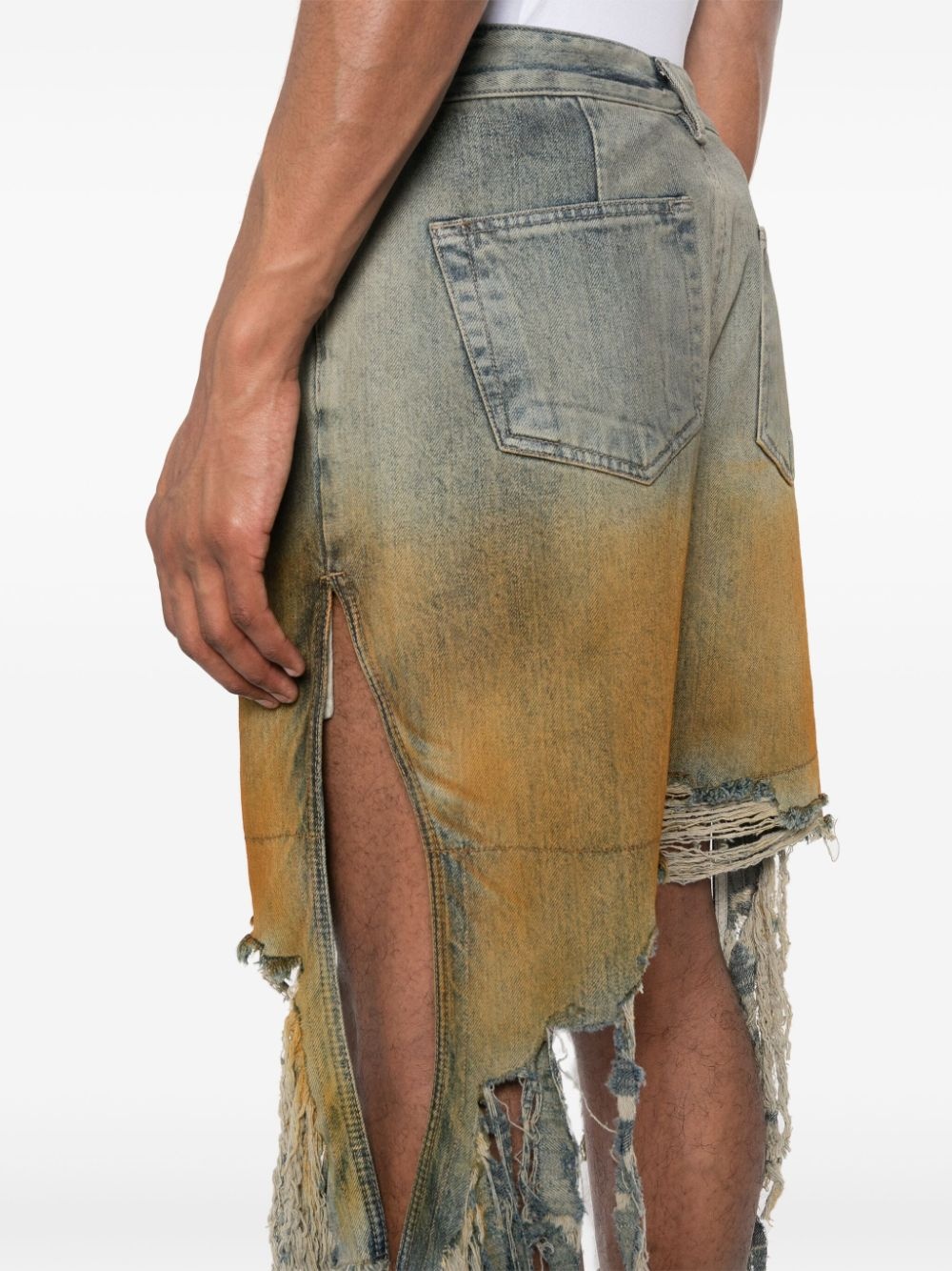 ripped distressed denim shorts - 5