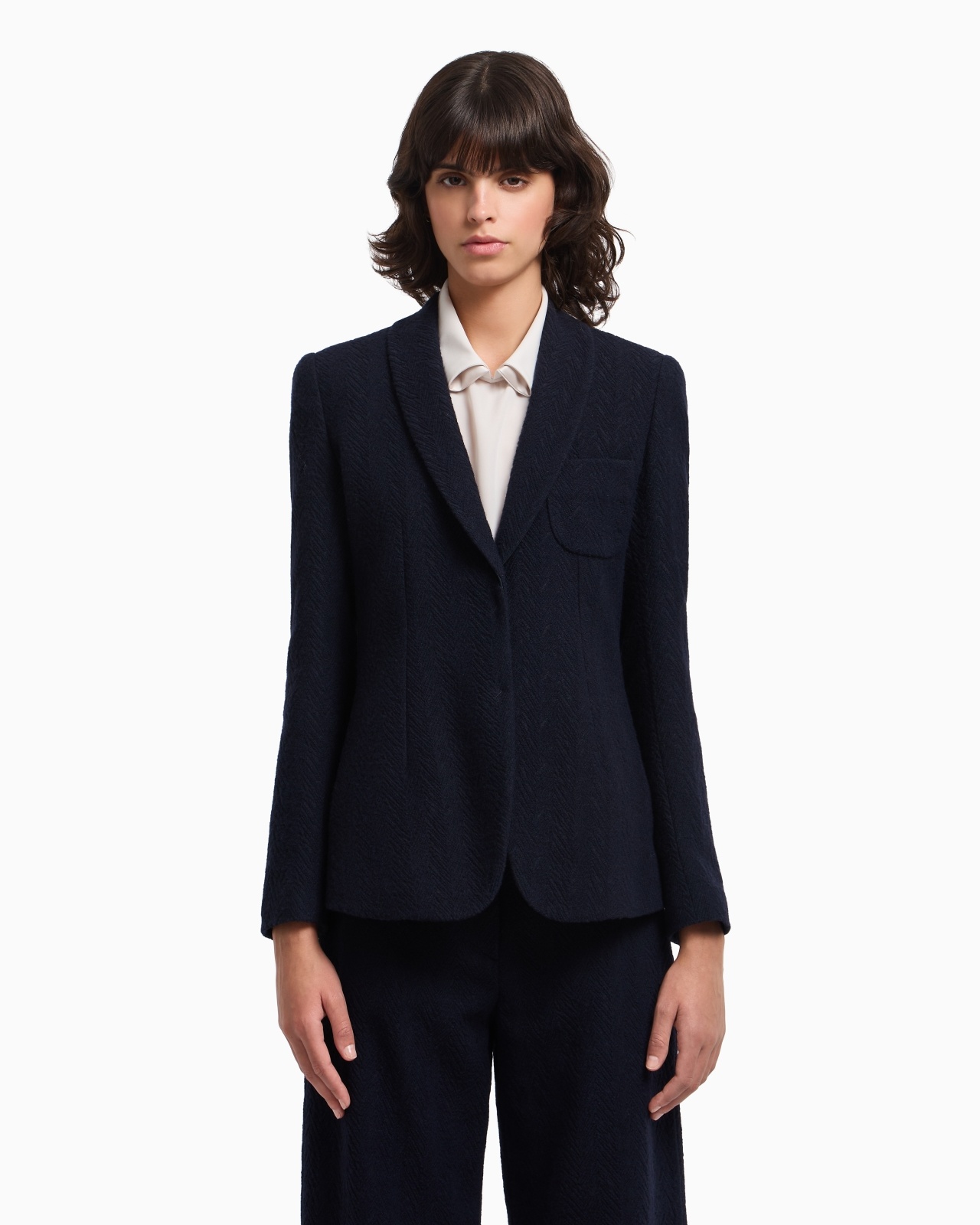 ICON SINGLE-BREASTED BLAZER IN JACQUARD WITH A CHEVRON MOTIF - 4