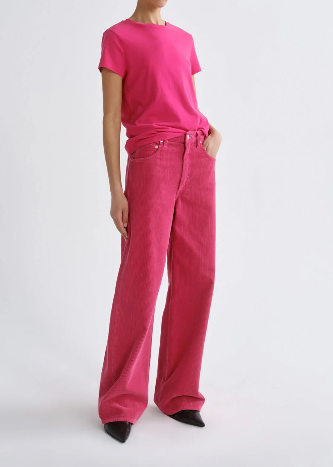 LOW CURVE JEAN (CORDUROY) IN CERISE - 1