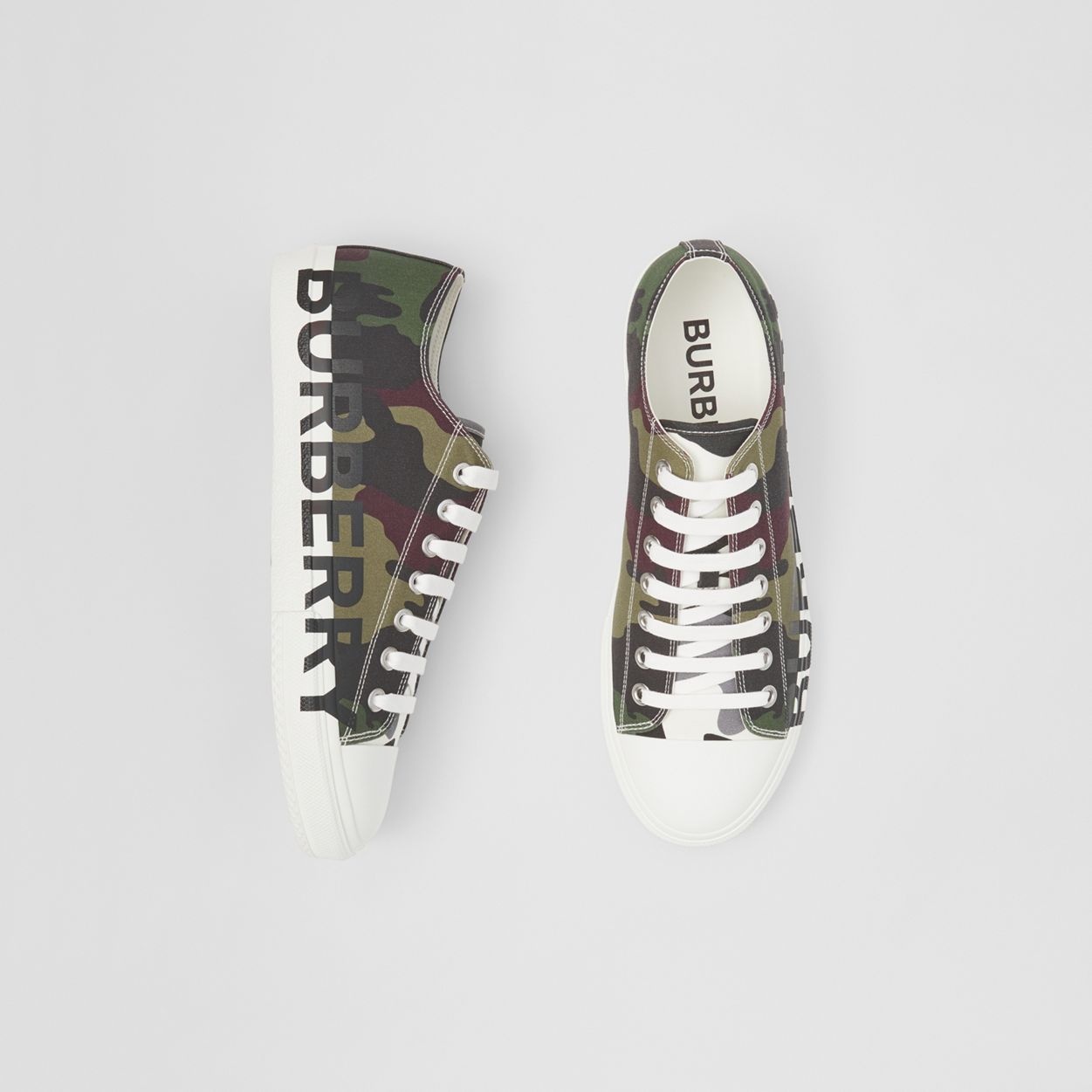 Logo Print Camouflage Cotton Sneakers - 2