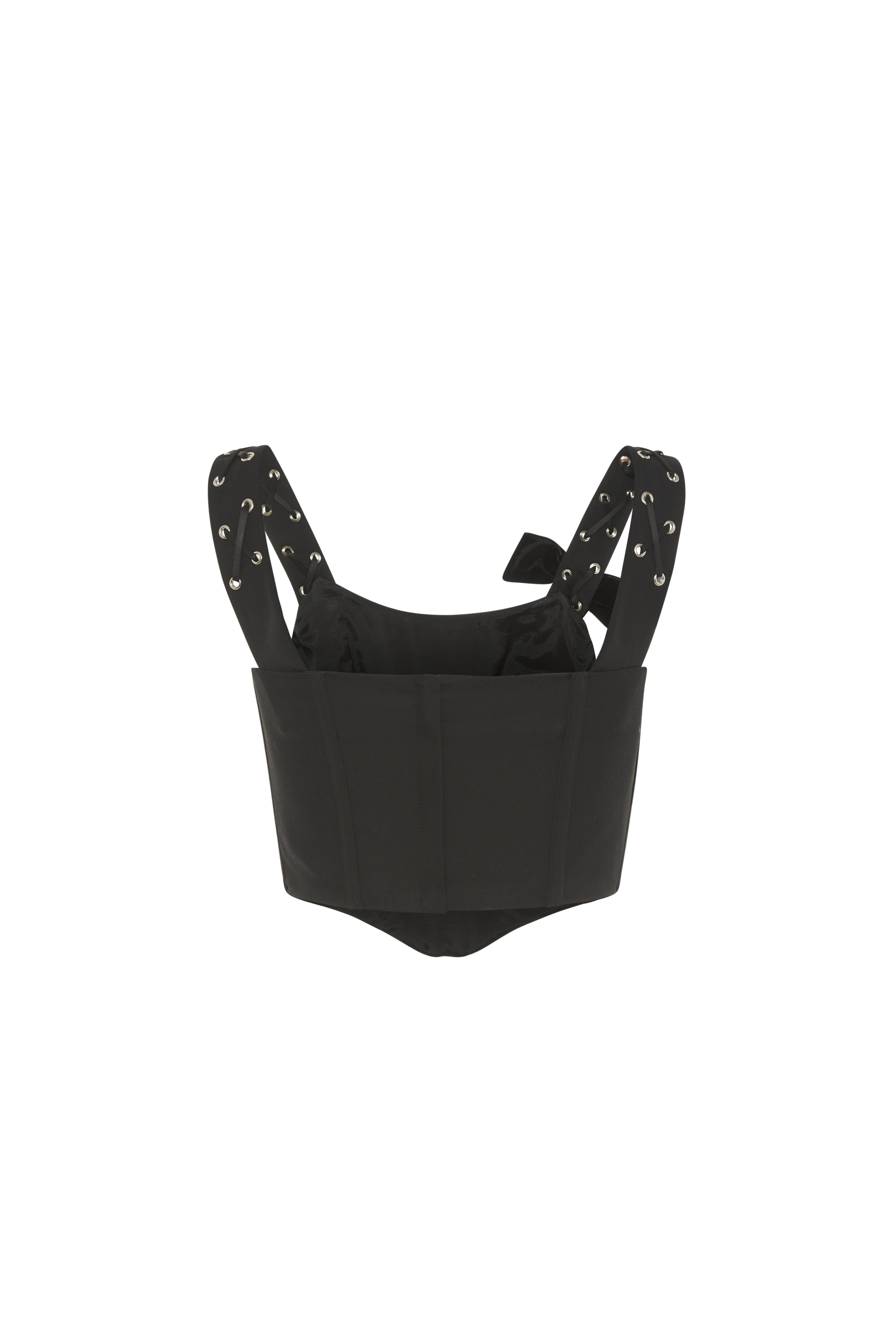 STRETCH WOOL BUSTIER WITH LACE UP - 2
