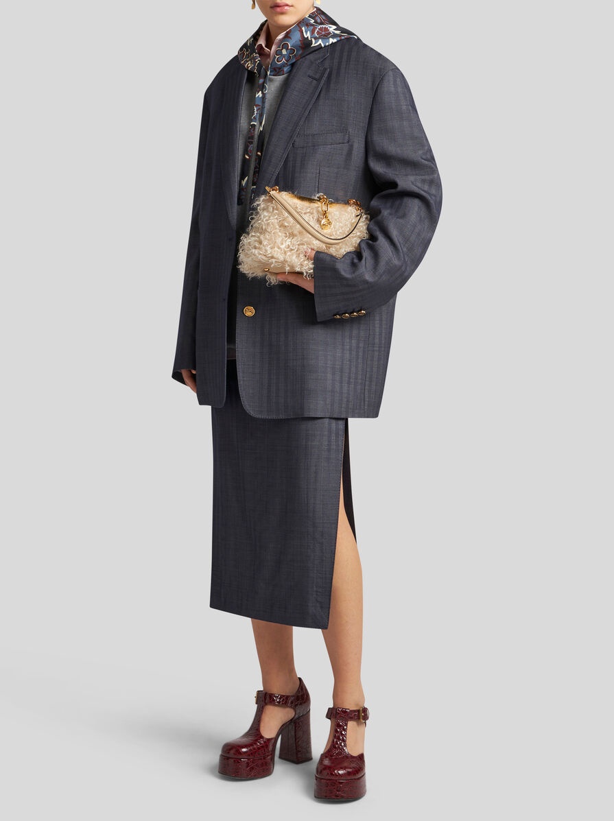 WOOL-BLEND PENCIL SKIRT - 4