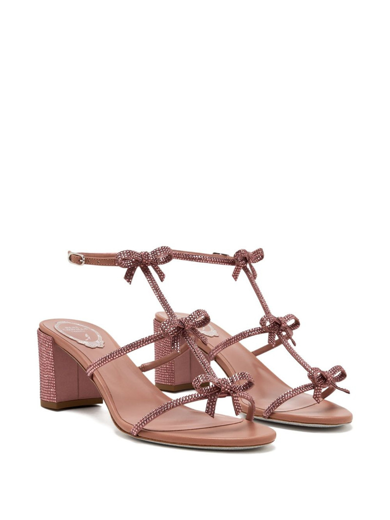 RENE CAOVILLA 60mm Caterina crystal-embellished bow sandals outlook