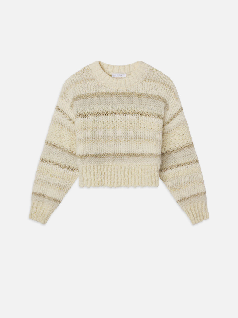 Textured Stripe Sweater in Cream Multi - 1