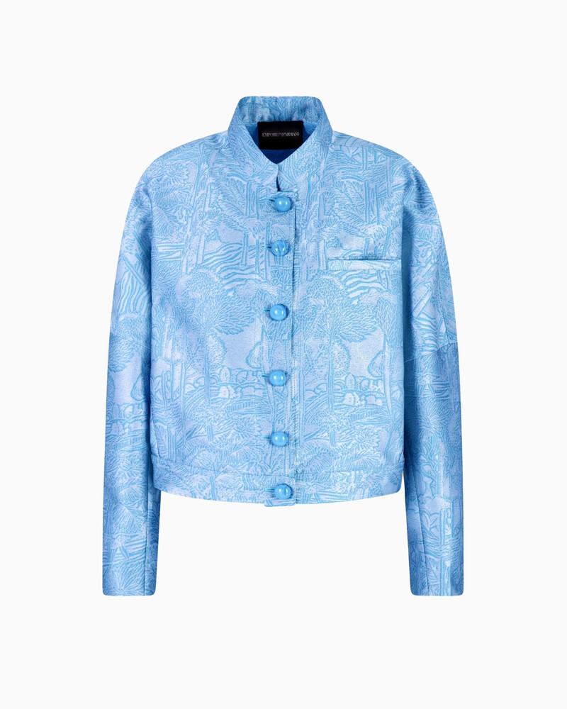 ALL-OVER JACQUARD JACKET WITH GURU COLLAR 1
