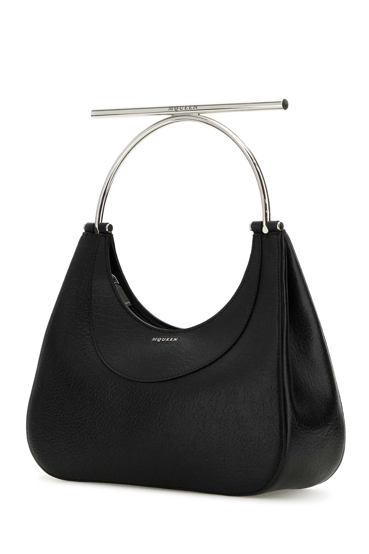 Alexander Mcqueen Women Black Leather Cross-Bar Handbag - 2