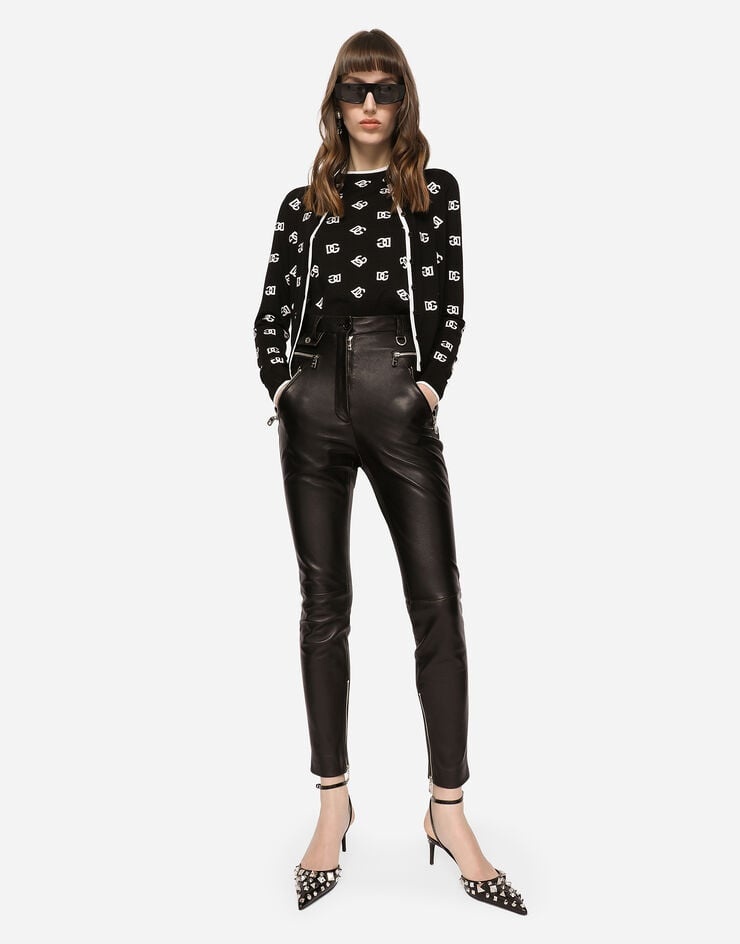 Faux leather jeans with zipper - 5