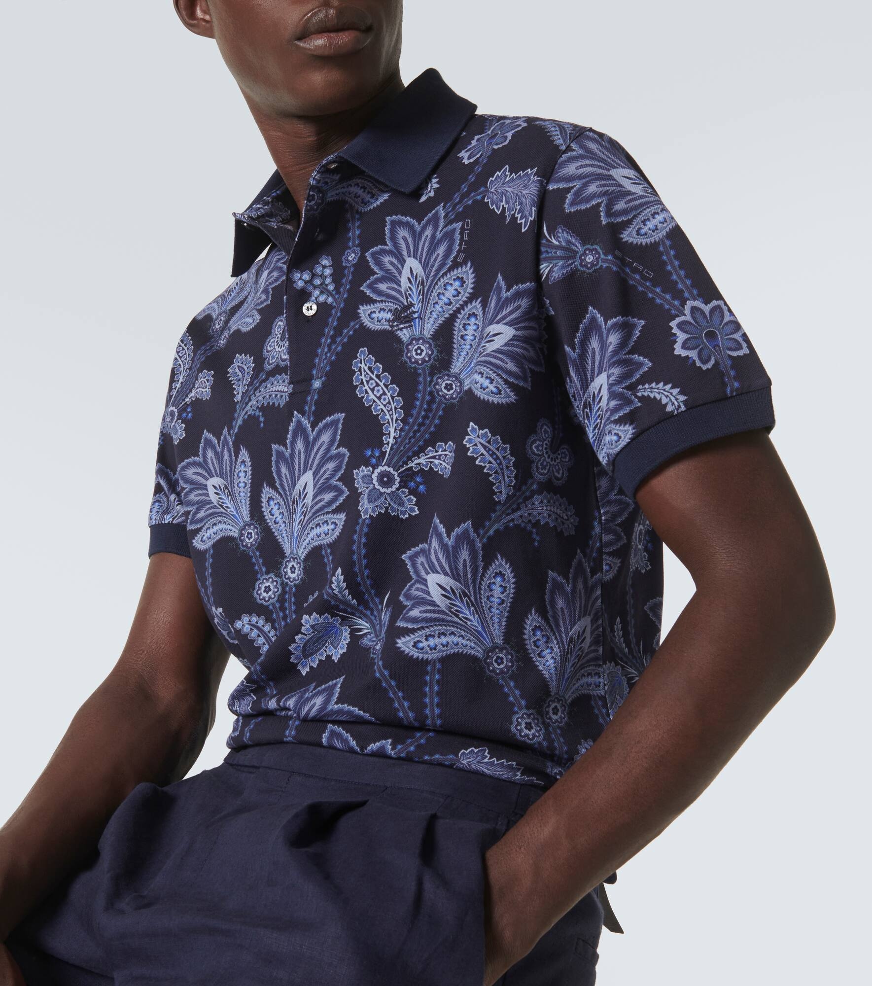 Printed cotton piqué polo shirt - 5