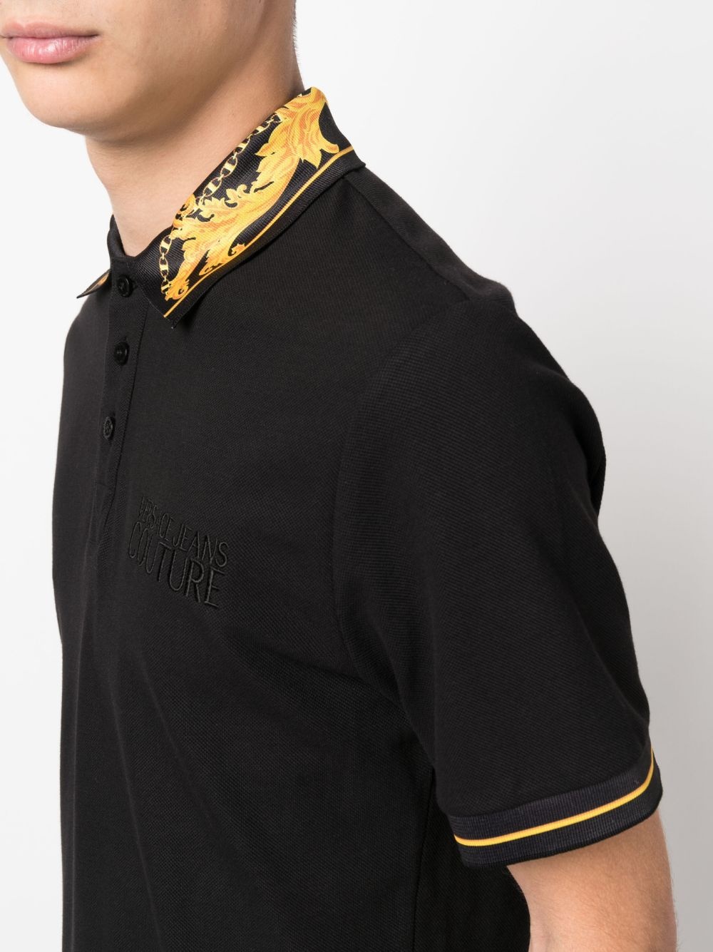baroque-pattern polo shirt - 5