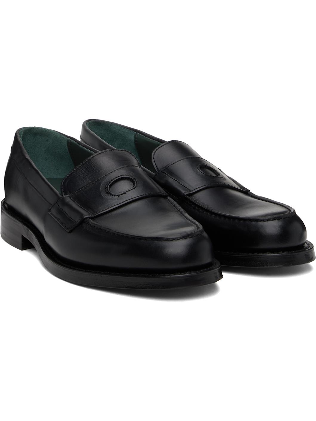 Black Leather Charles Goodyear Welted Penny Loafers - 4