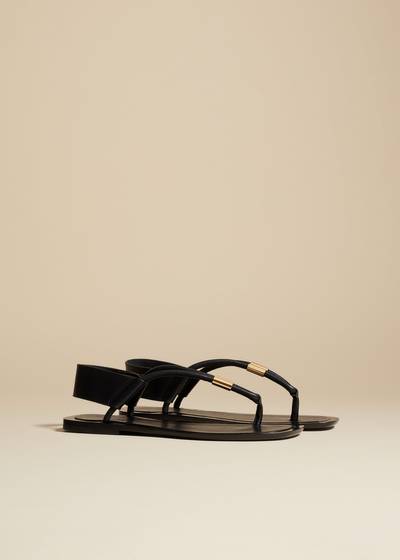 KHAITE The Devoe Sandal in Black Leather outlook