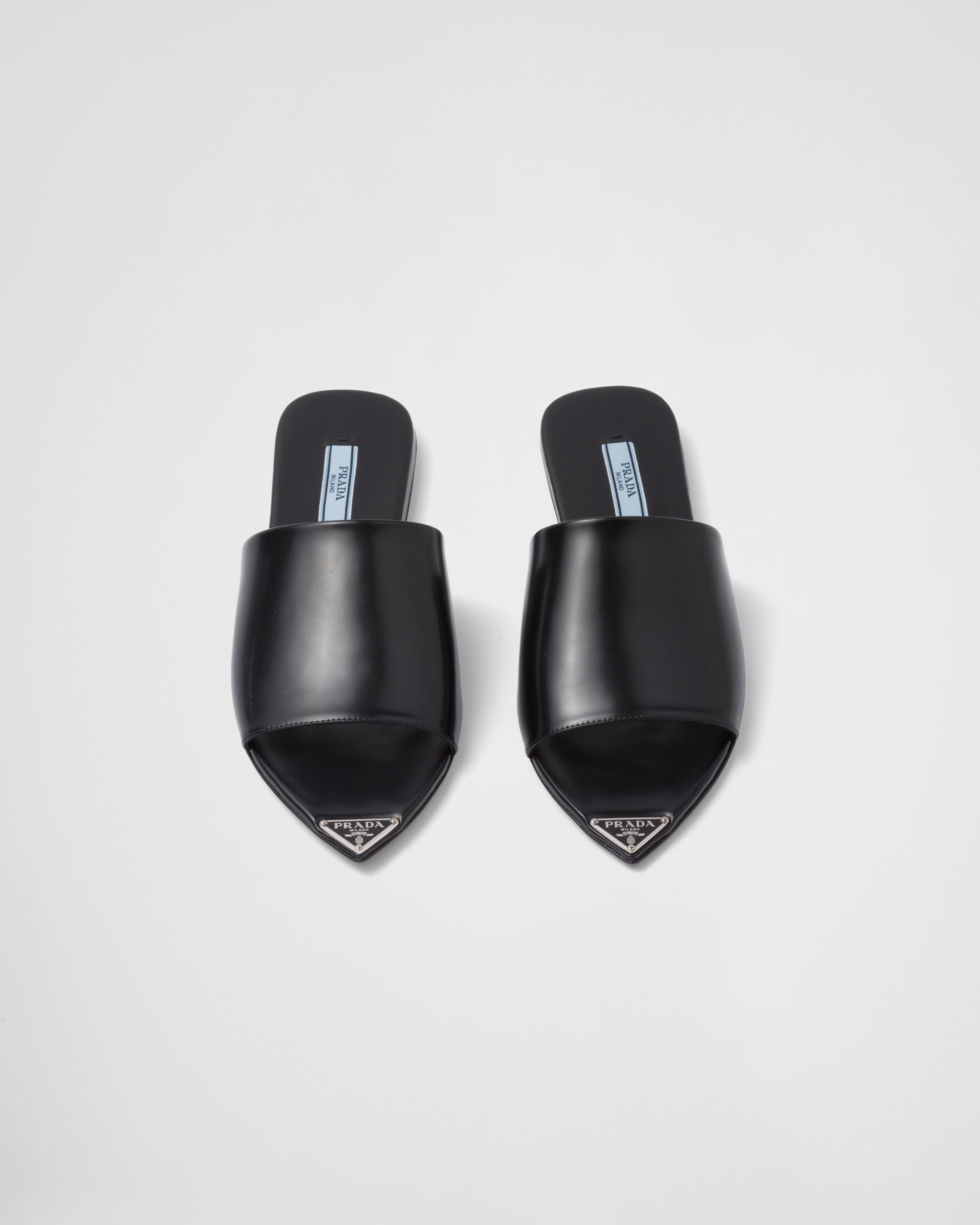 Brushed leather slides - 4