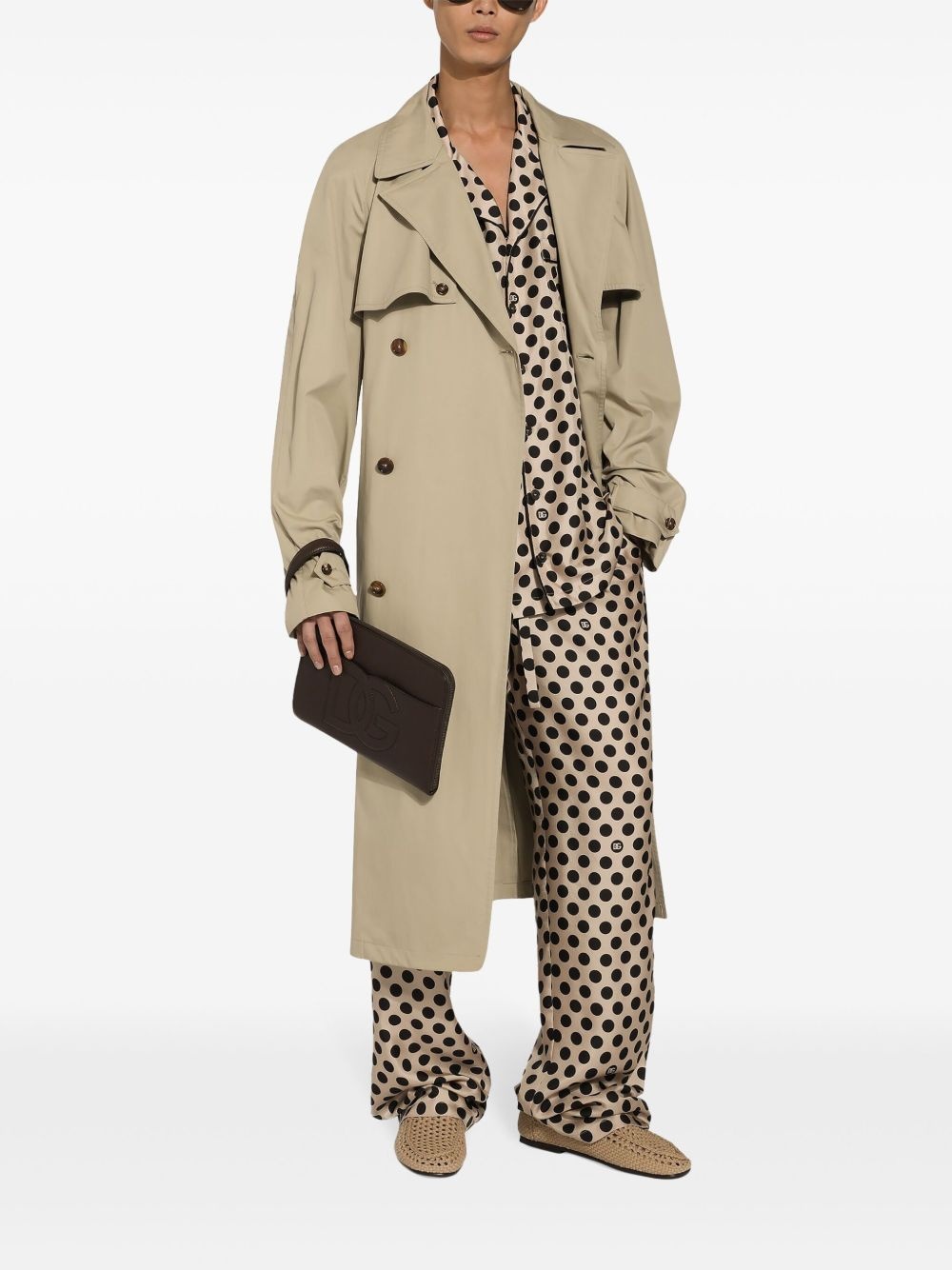 double-breasted cotton trench coat - 3