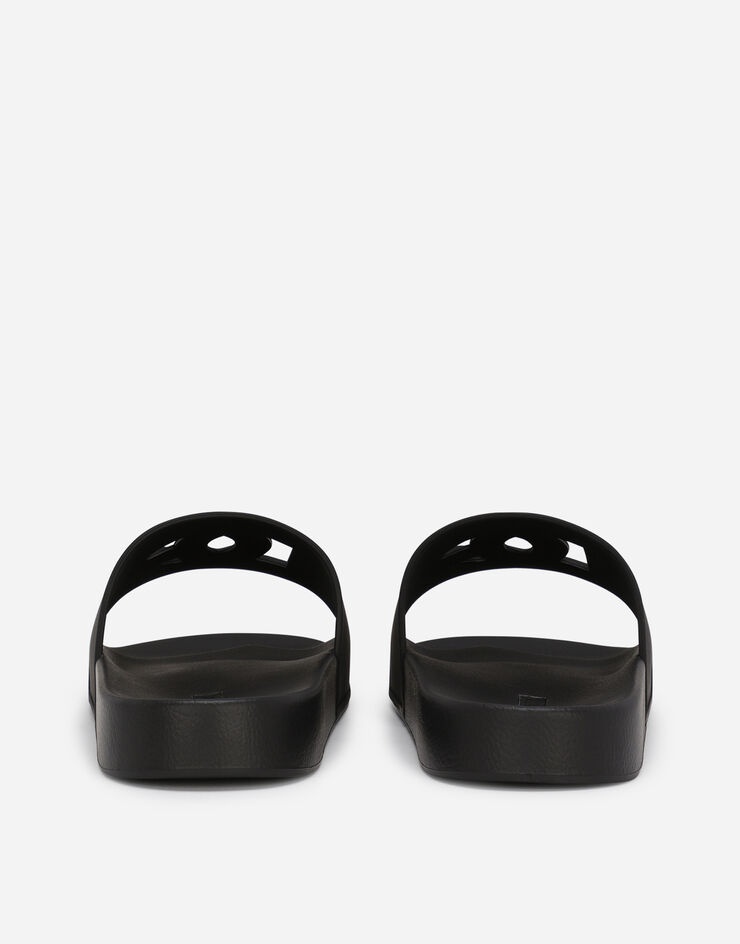 サンダル・ミュール DOLCE&GABBANA DG LOGO RUBBER BEACHWEAR SLIDERS Rubber beachwear sliders in Black for Women | Dolce&Gabbana® US