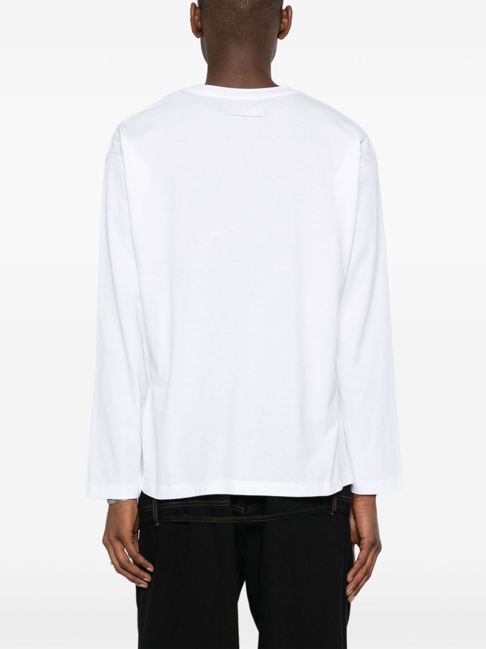 zipper-print cotton T-shirt - 4