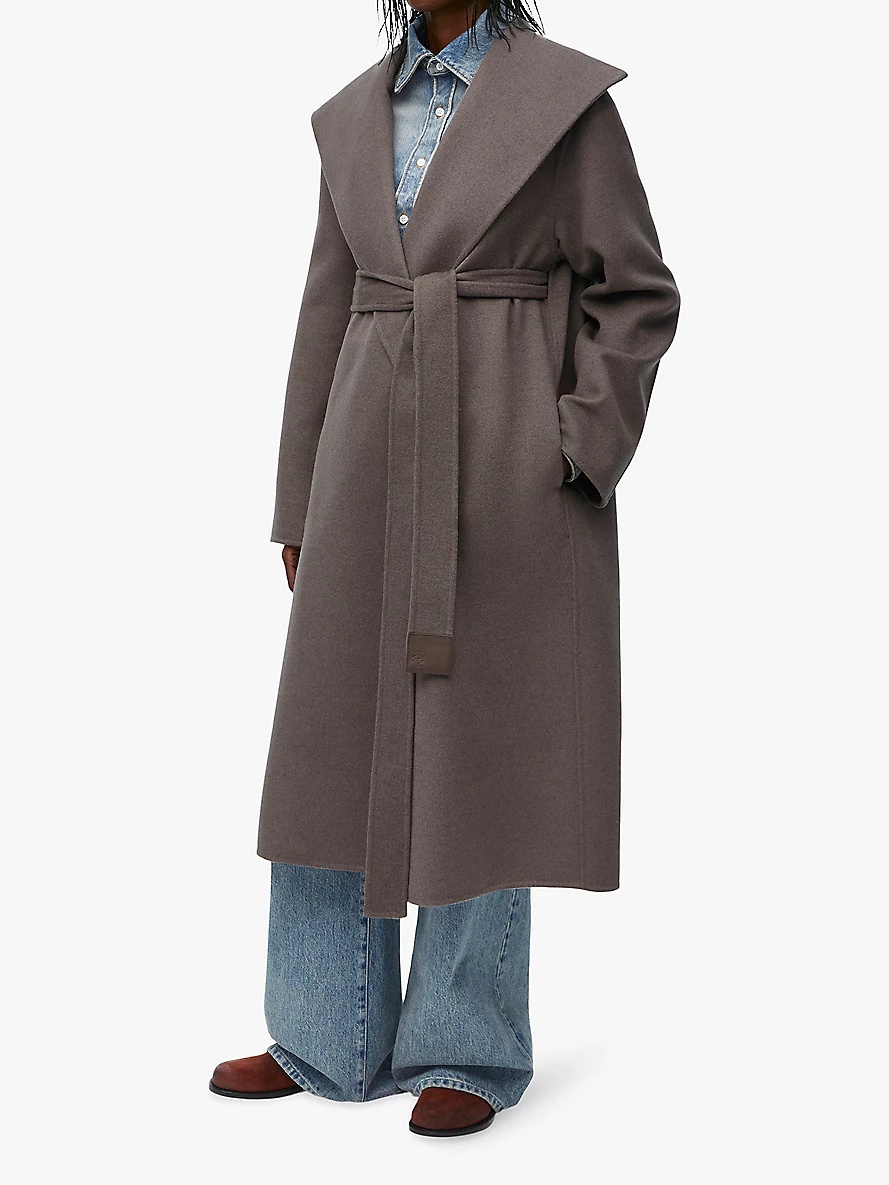 Belted relaxed-fit wool and cashmere-blend coat - 3