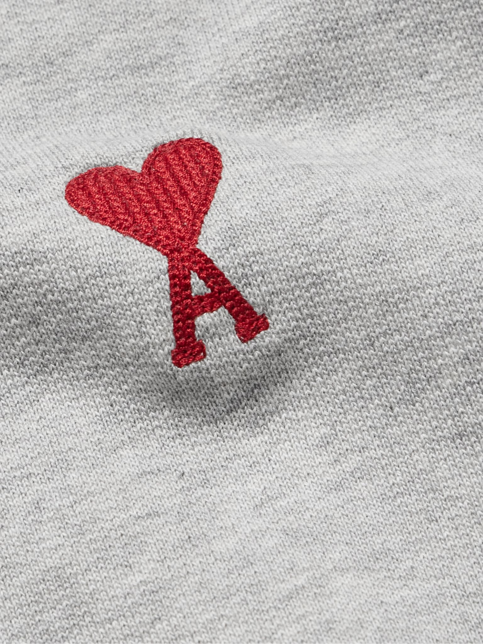 Logo-Embroidered Organic Cotton-Jersey Hoodie Gray - 5