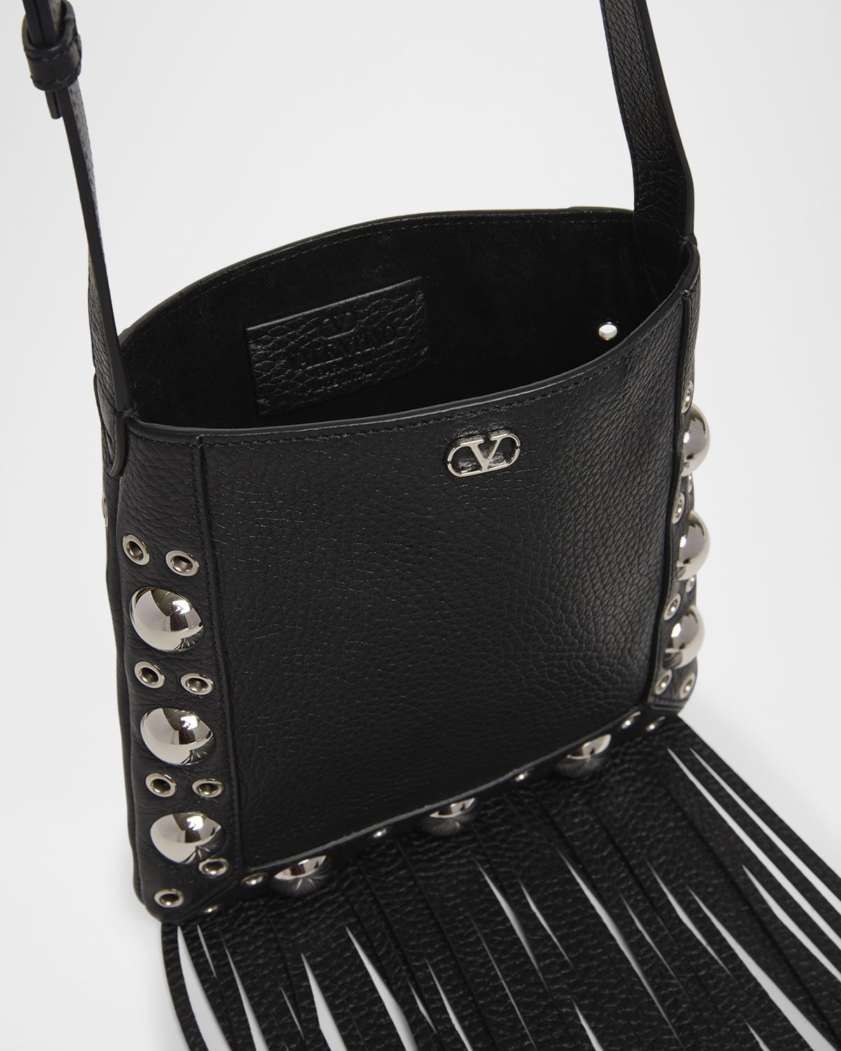 Nellcote Small Fringe Studded Leather Crossbody Bag - 4