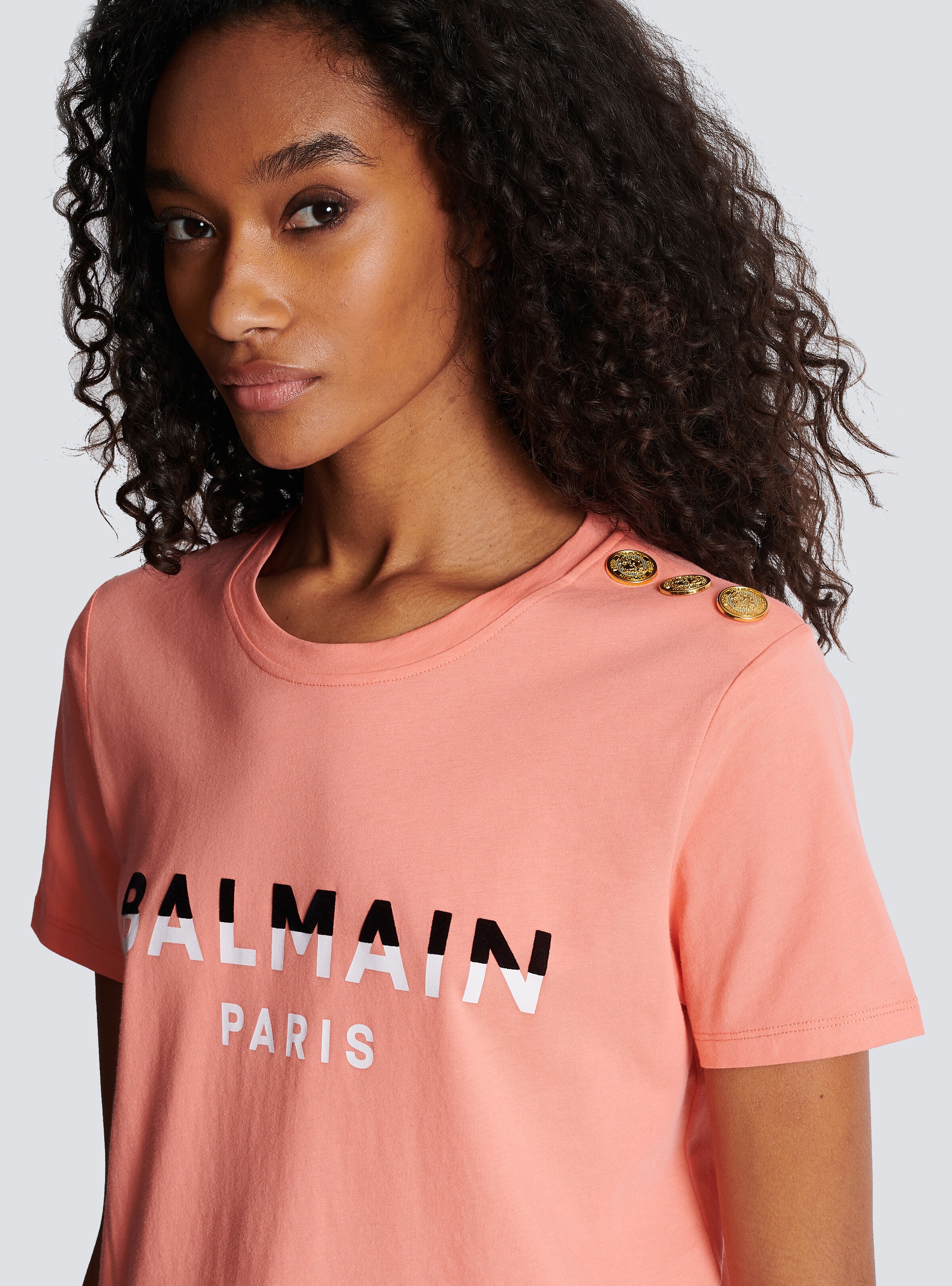 Flocked Balmain Paris T-Shirt - 6