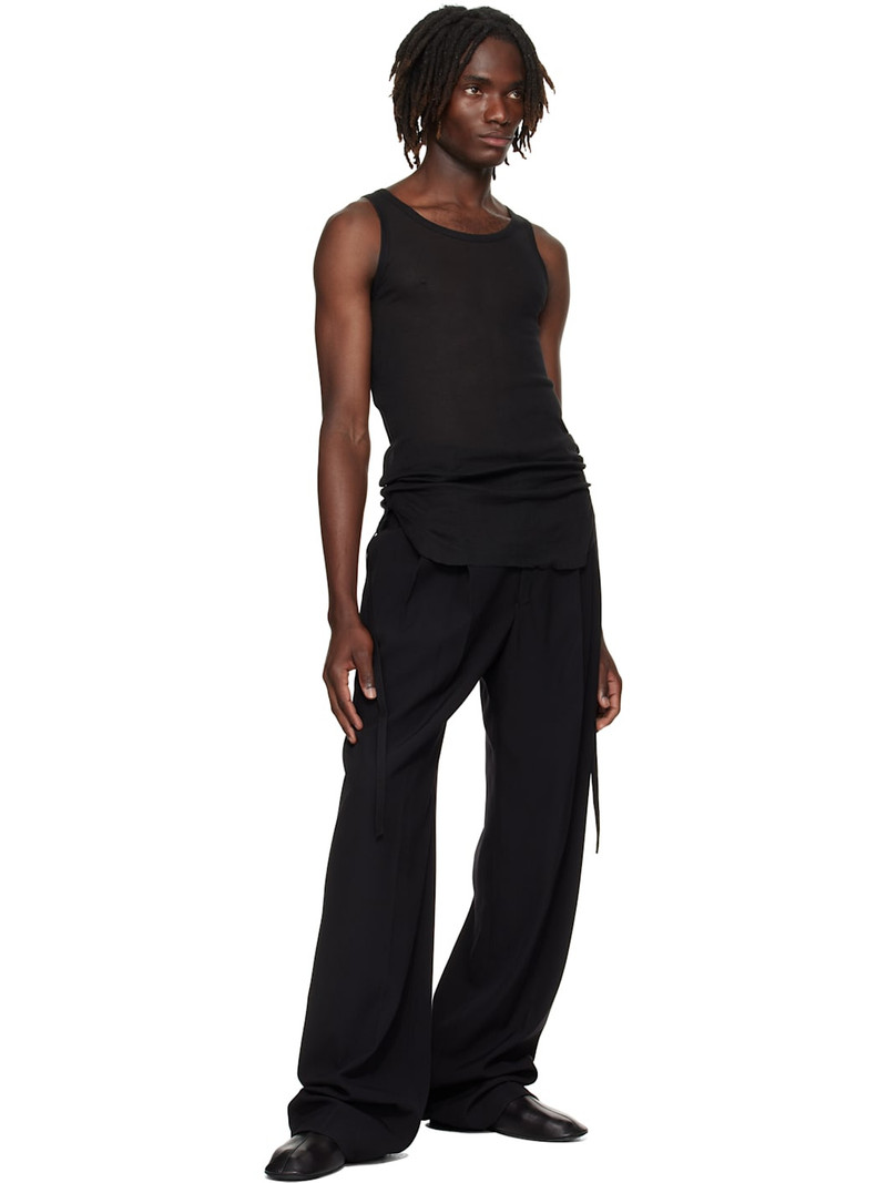 Ann Demeulemeester Black Boris Ruched Tank Top outlook