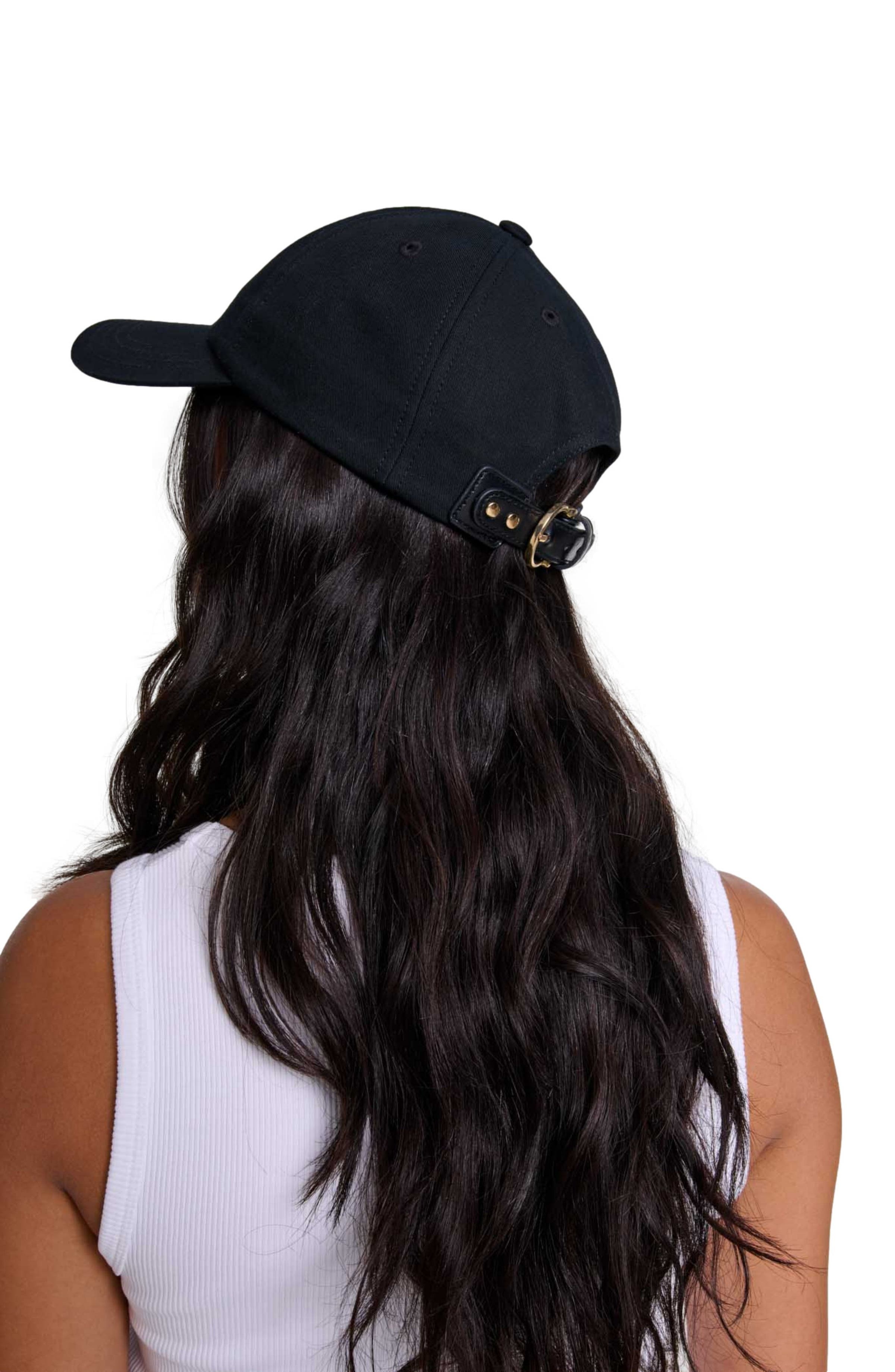 maje Cotton cap with gold-tone buckle in Black at Nordstrom - 7