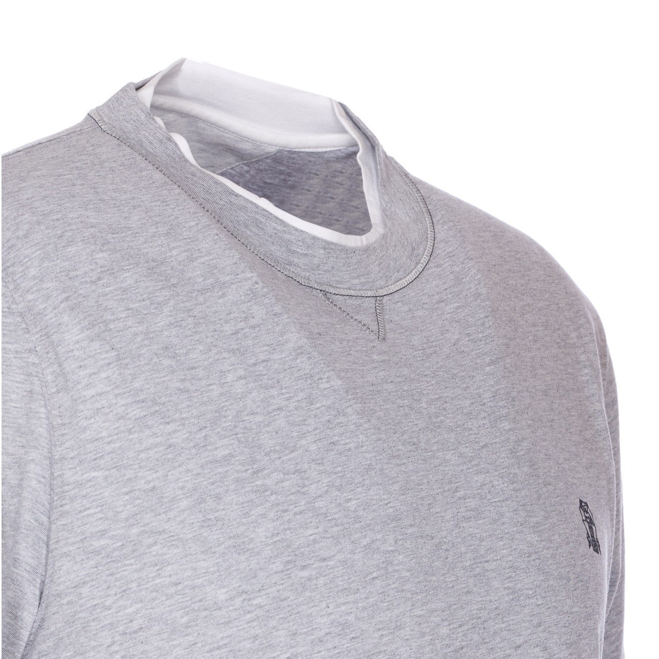 Brunello Cucinelli Men Faux Layering Logo T-Shirt - 4