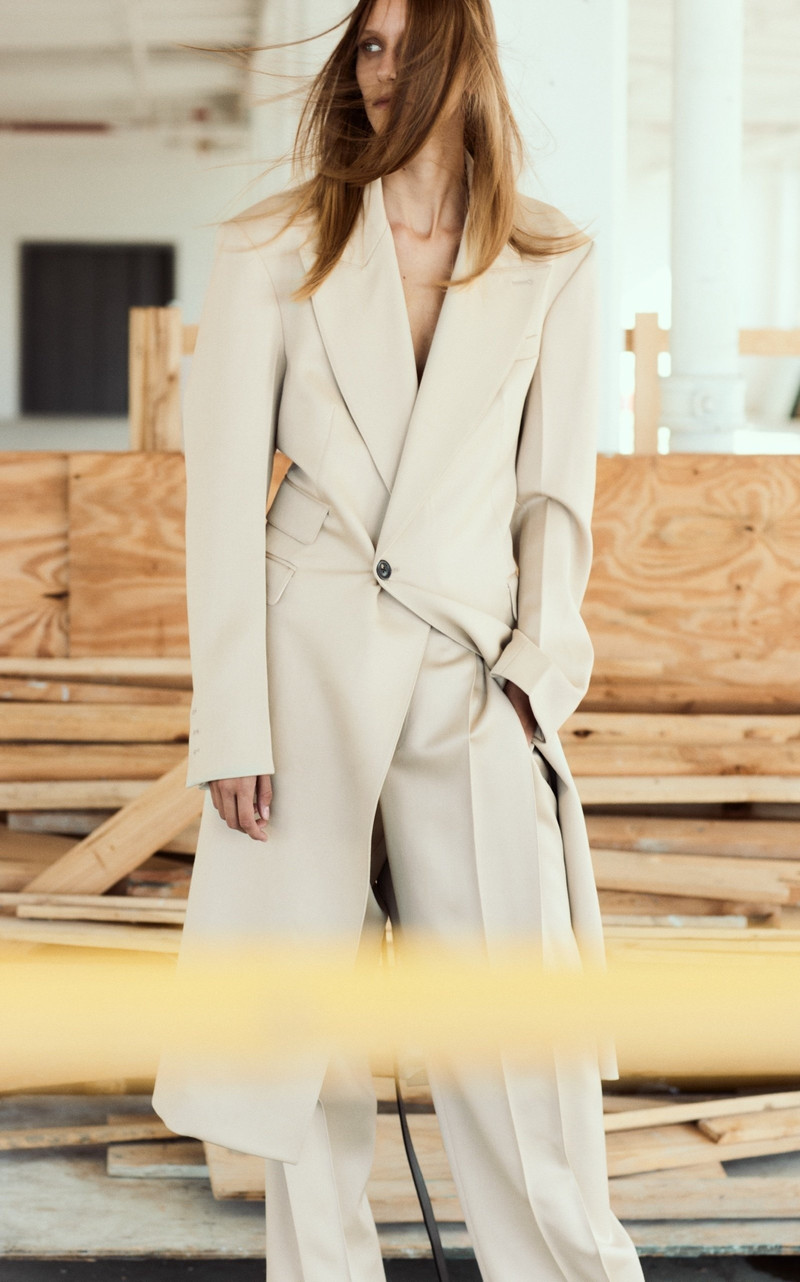 PETER DO Deep Pleat Wool Straight-Leg Pants neutral outlook