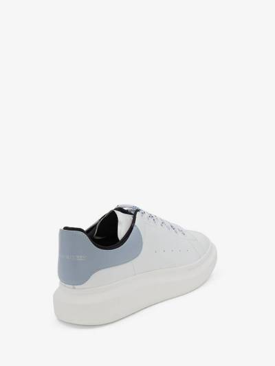 Alexander McQueen Men's Oversized Sneaker in White/spring Blue outlook