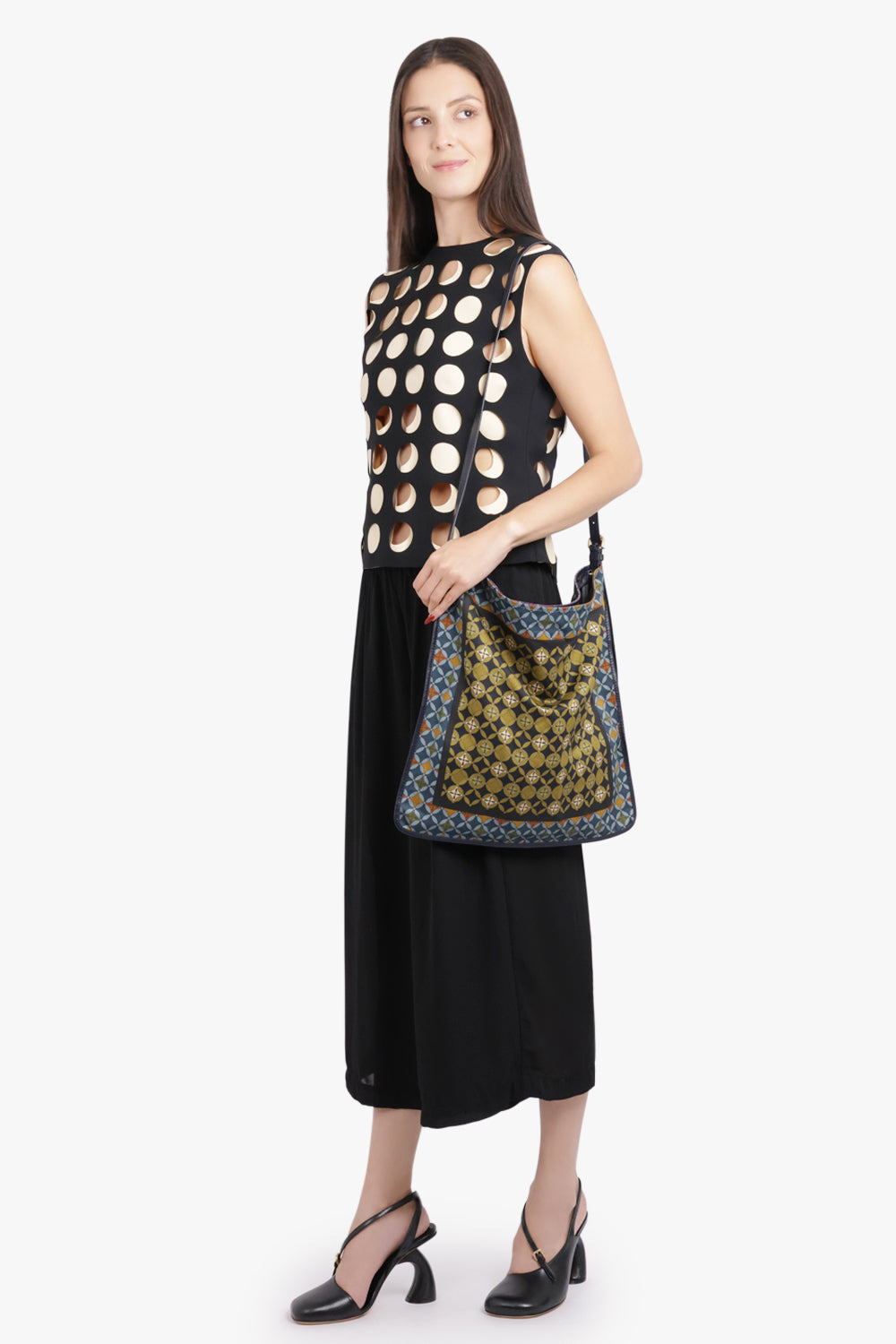 WIDE LEG SHEER CROP PANT | BLACK - 6