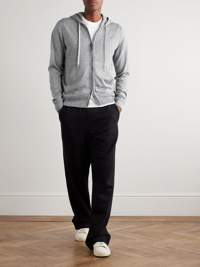 TOM FORD Cashmere and Silk-Blend Zip-Up Hoodie Gray outlook