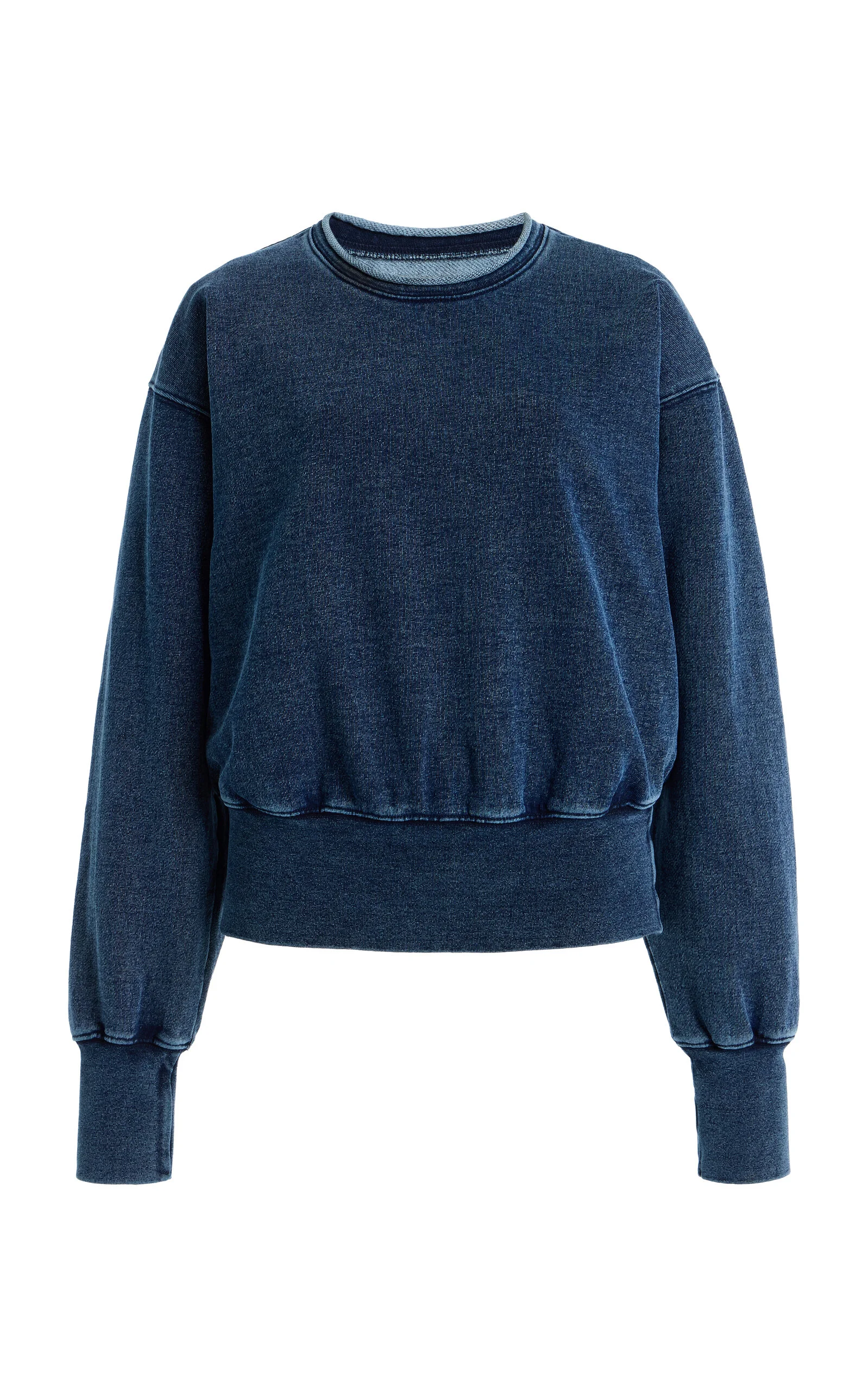 Britney Roll-Neck Cotton Sweatshirt blue - 1