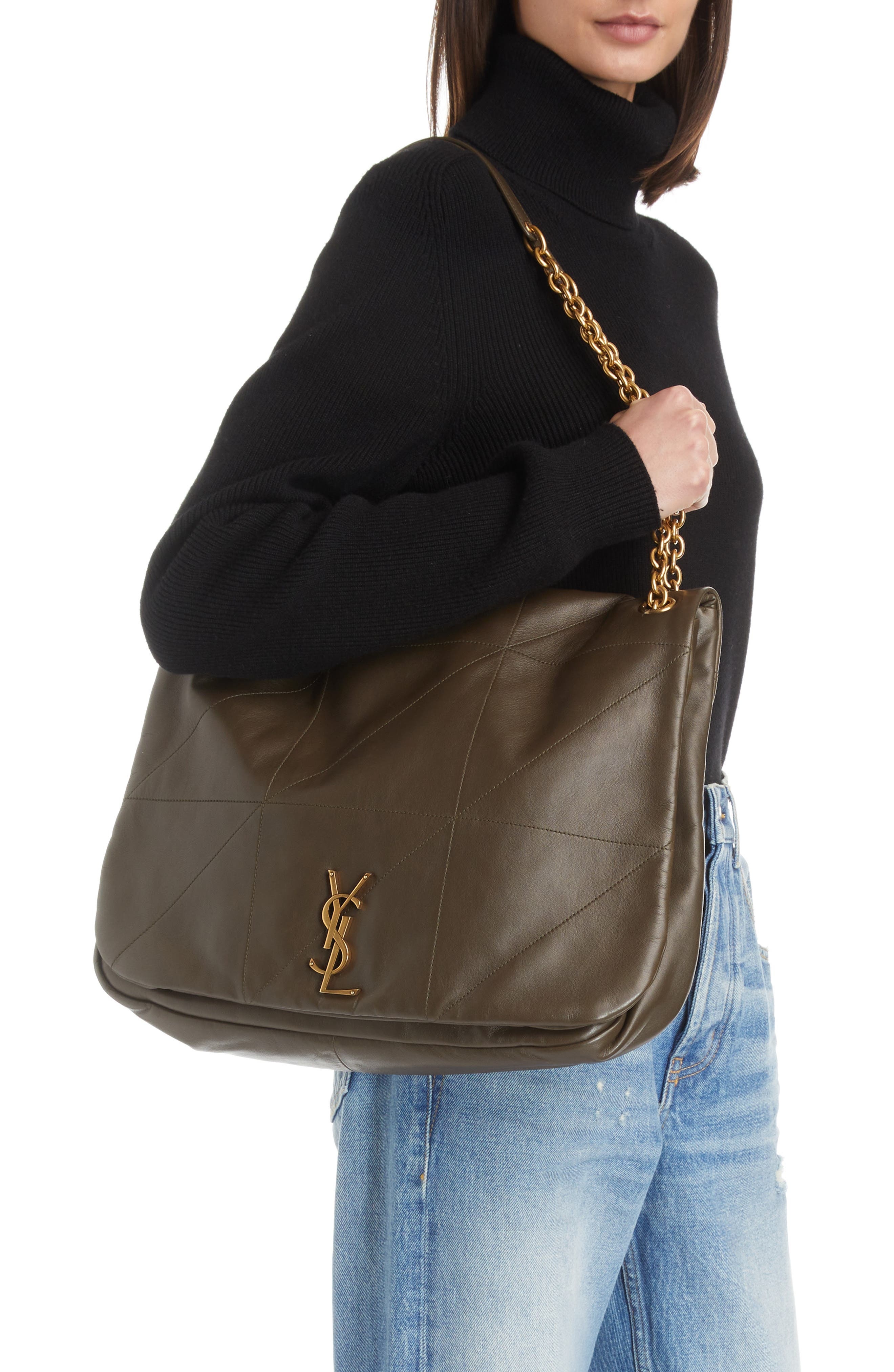 Saint Laurent Jamie 4.3 Patchwork Leather Tote in Light Musk at Nordstrom - 2