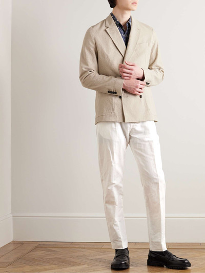 Paul Smith Tapered Pleated Cotton and Ramie-Blend Trousers outlook