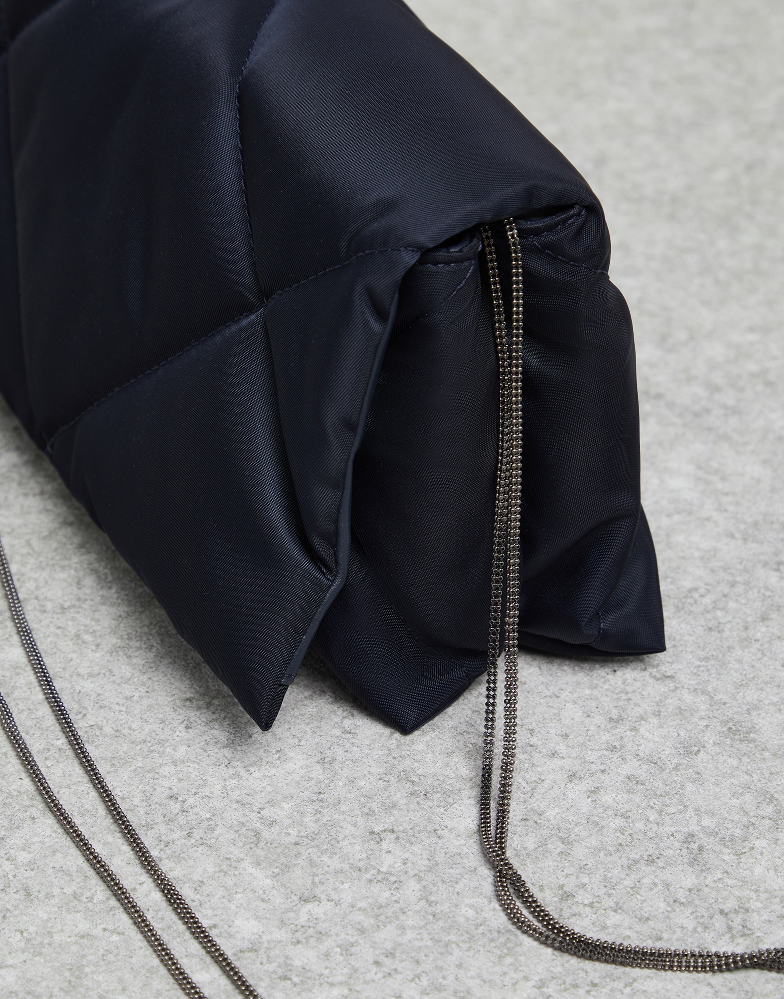 Matelassé nylon city bag with shiny trim - 3