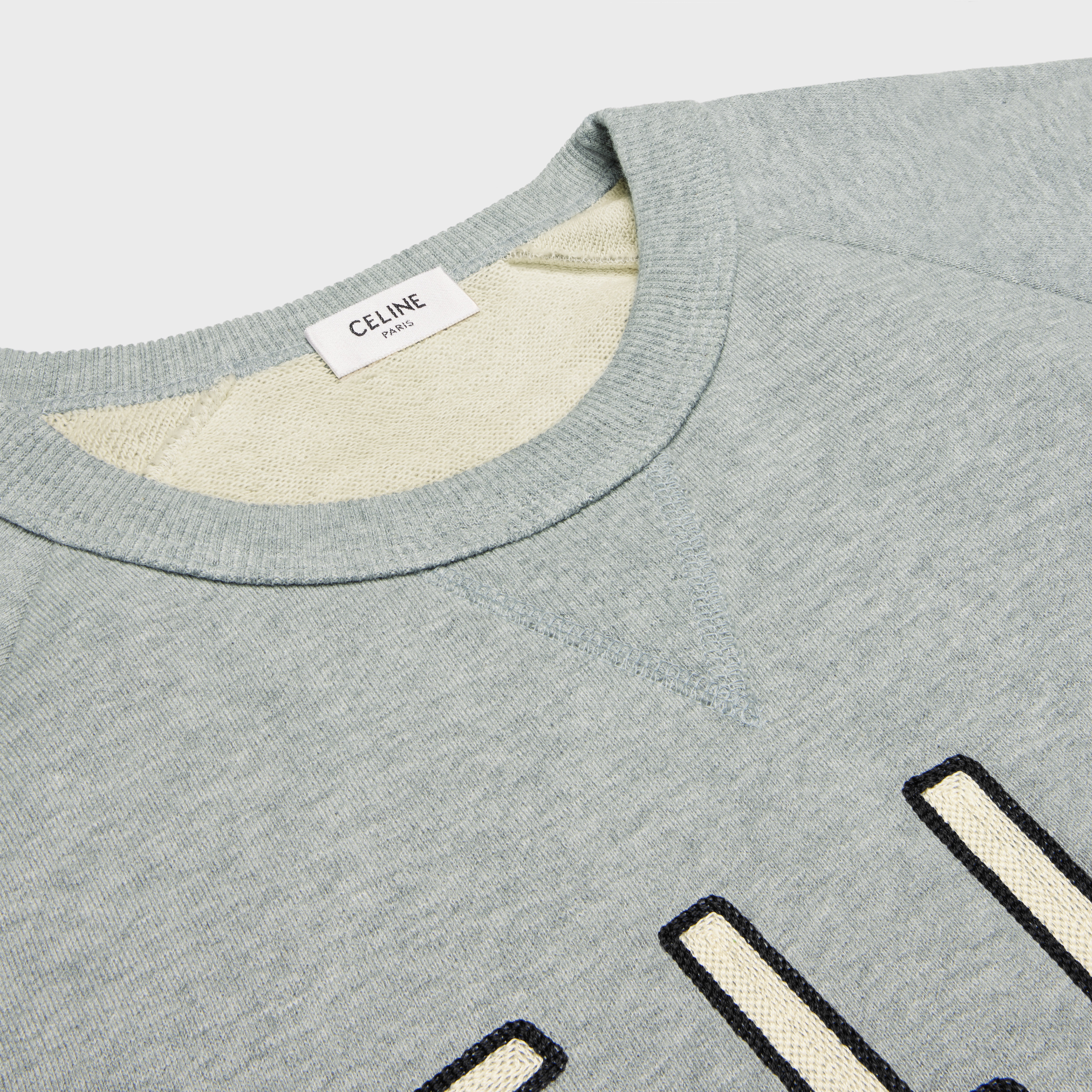 celine paris loose sweatshirt in cotton fleece - 3