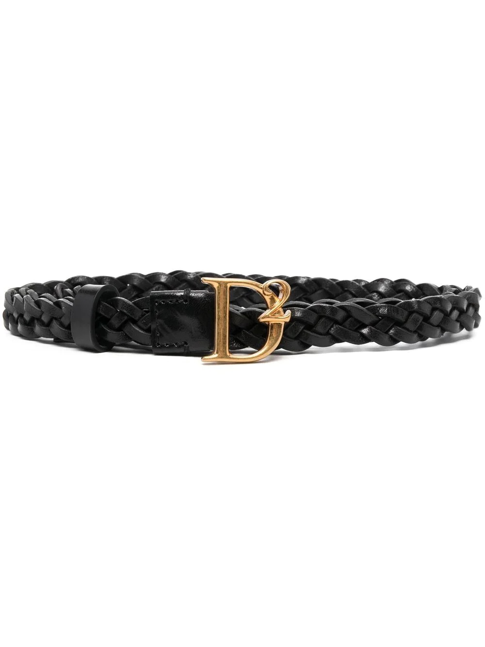 braided logo buckle belt - 1