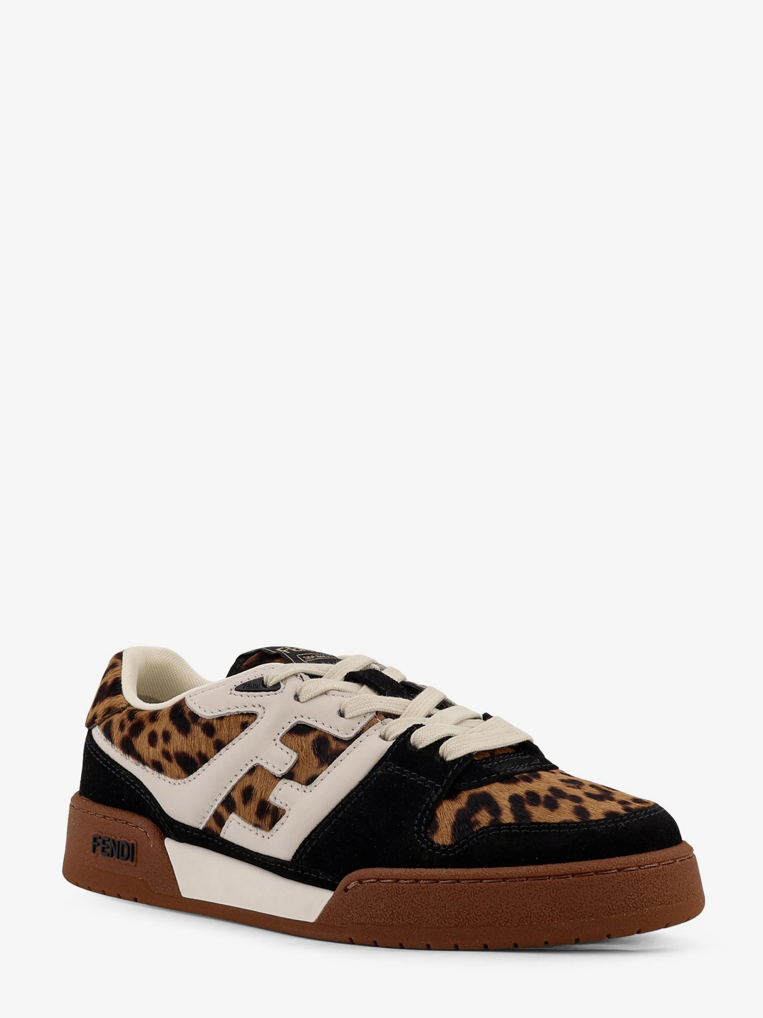 Fendi Match Suede And Pony Skin Low-Top Sneakers - 2