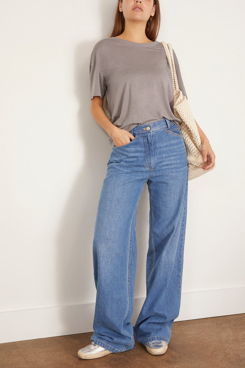 Loulou de Saison Short Sleeved T-Shirt in Concrete Grey outlook