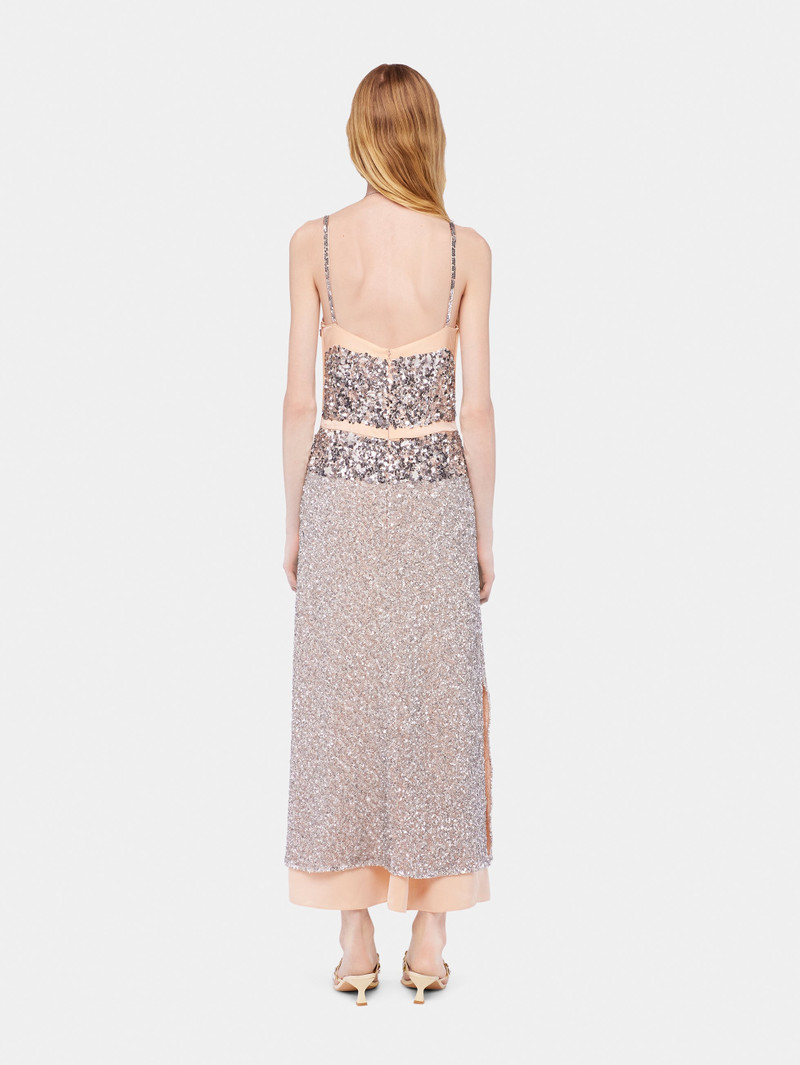 CHIFFON DRESS WITH SILVER SEQUINS 3