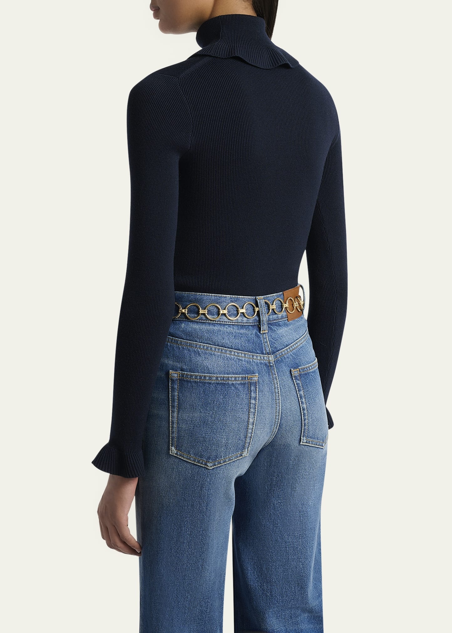 Ruffle Frill Rib Knit Sweater - 3
