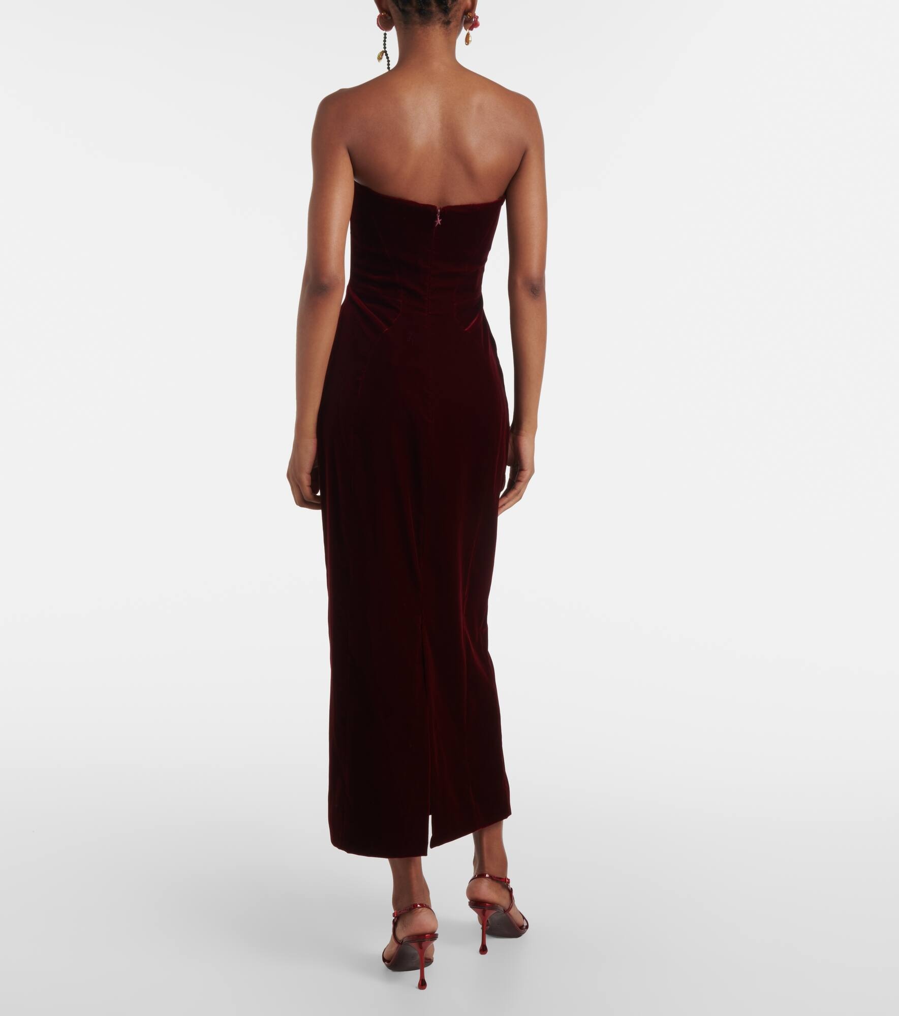 Signature velvet bustier dress - 3