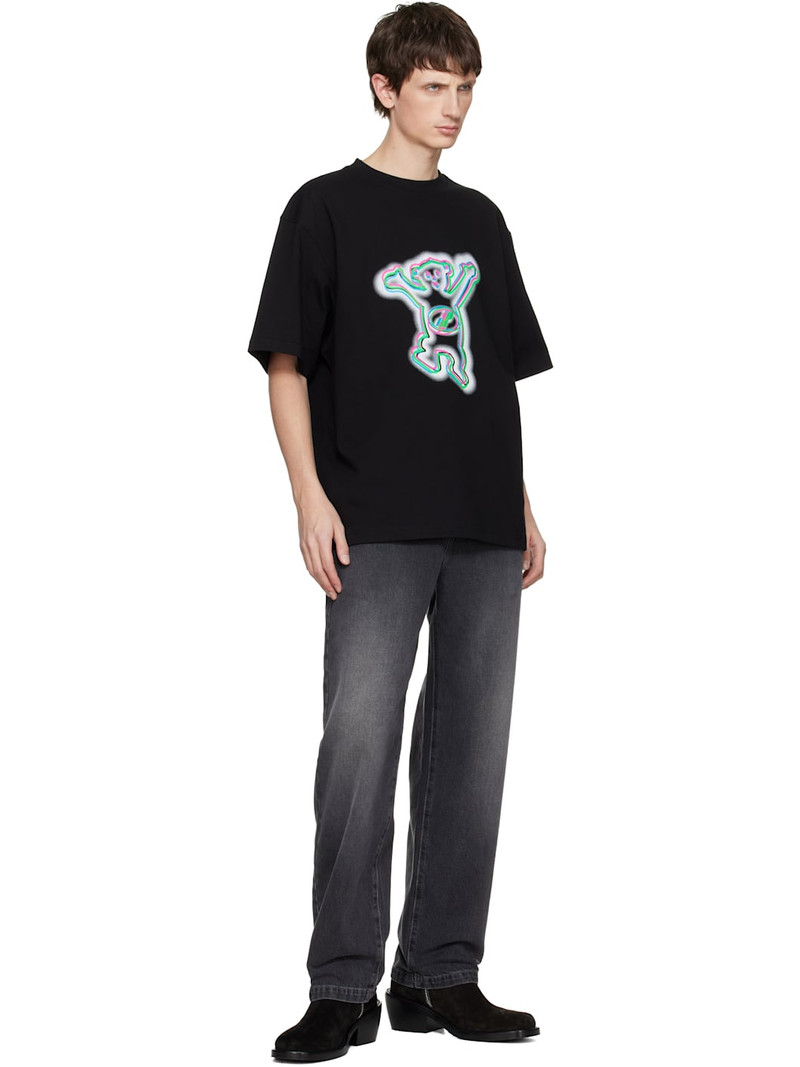 We11done Black Colorful Teddy Print T-shirt outlook